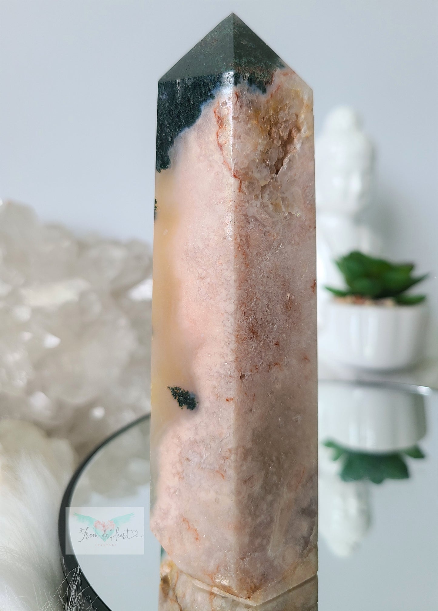Pink Amethyst Tower with Jasper (Sale)