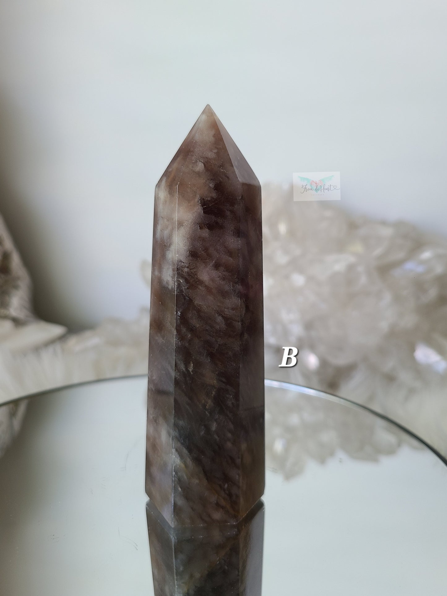 Black Silky Fluorite Tower (A, B, and C)