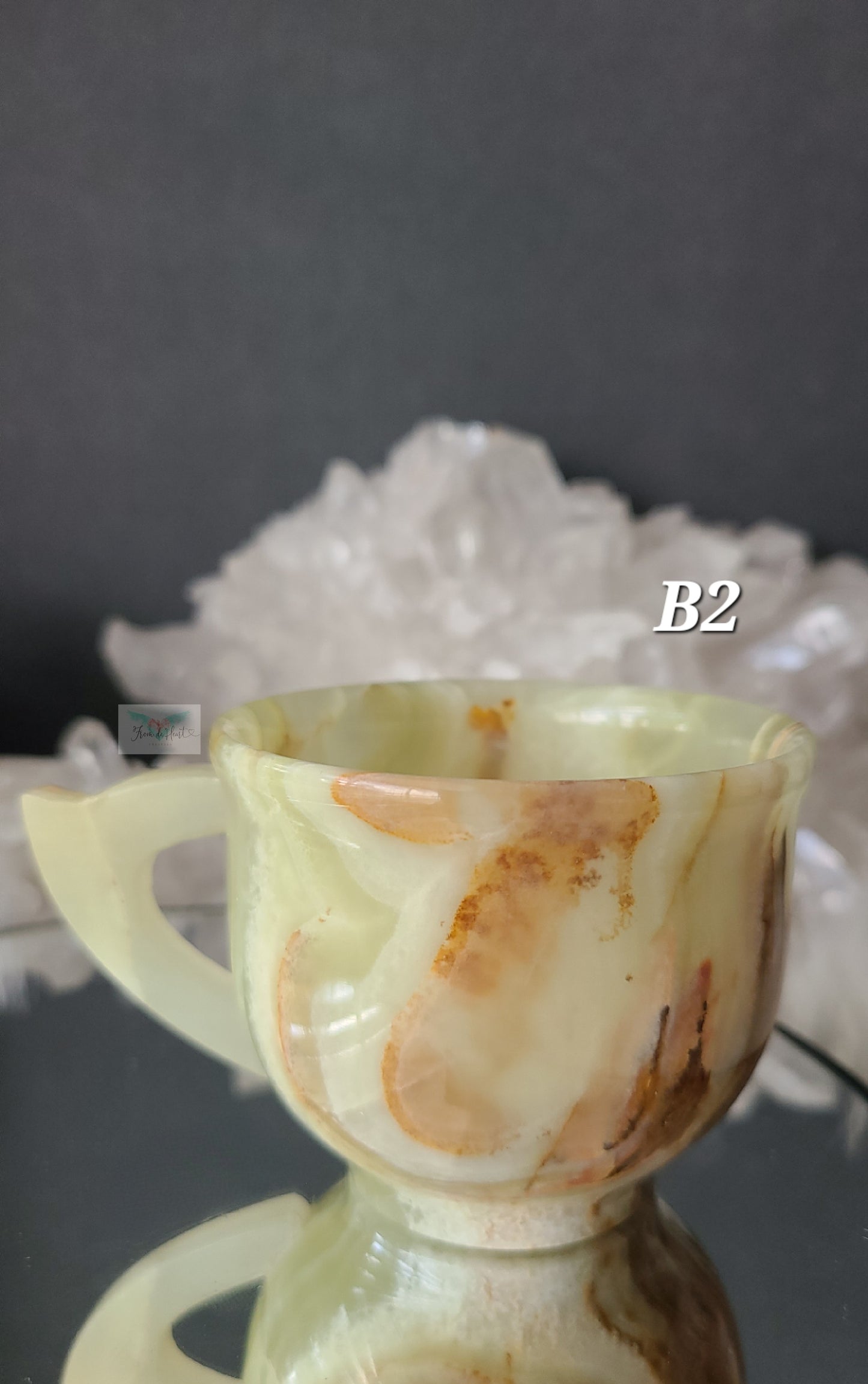 Green Onyx Cup and Saucer Pair