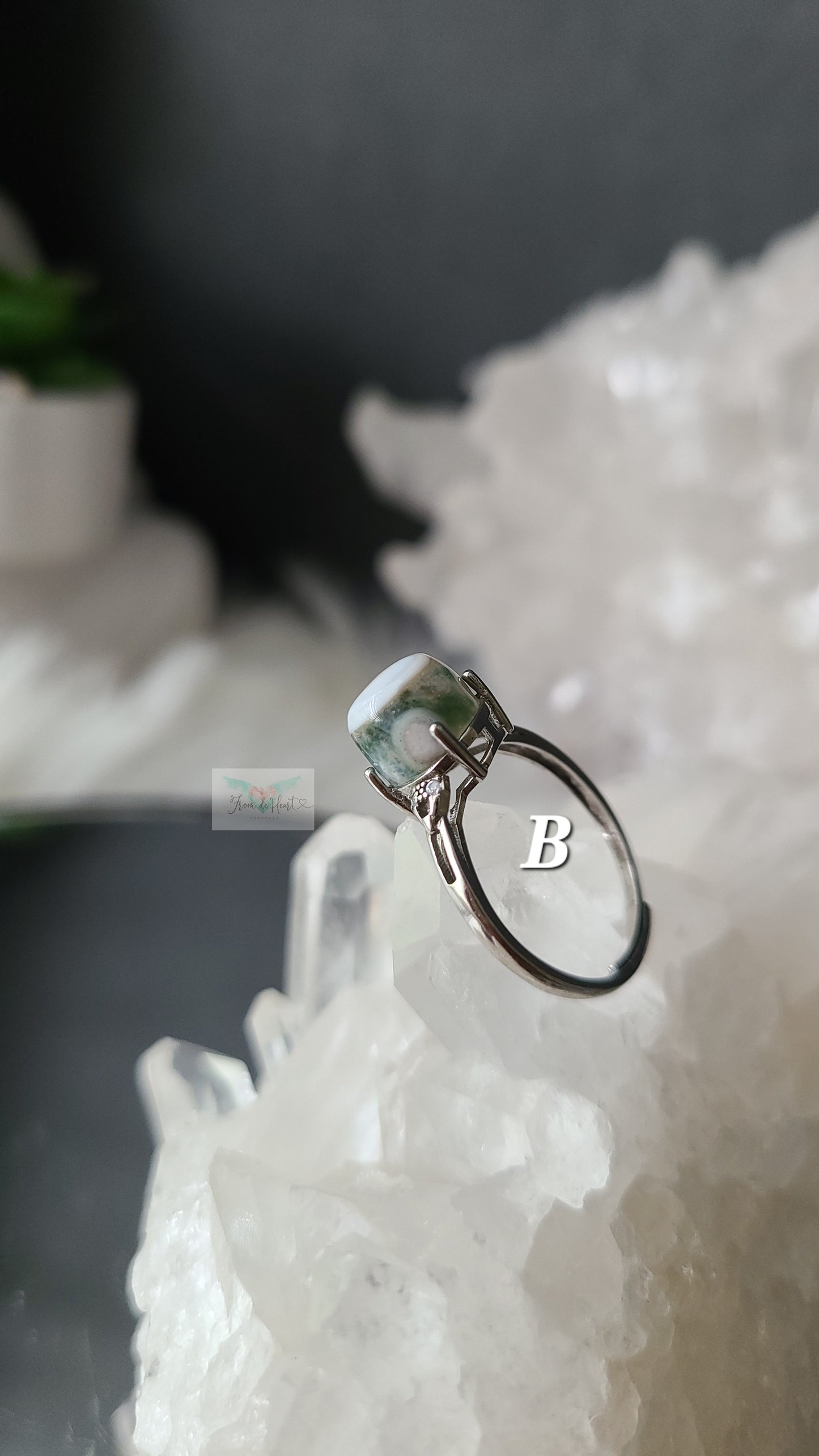 Ocean Jasper Rings 925 Silver (Adjustable)