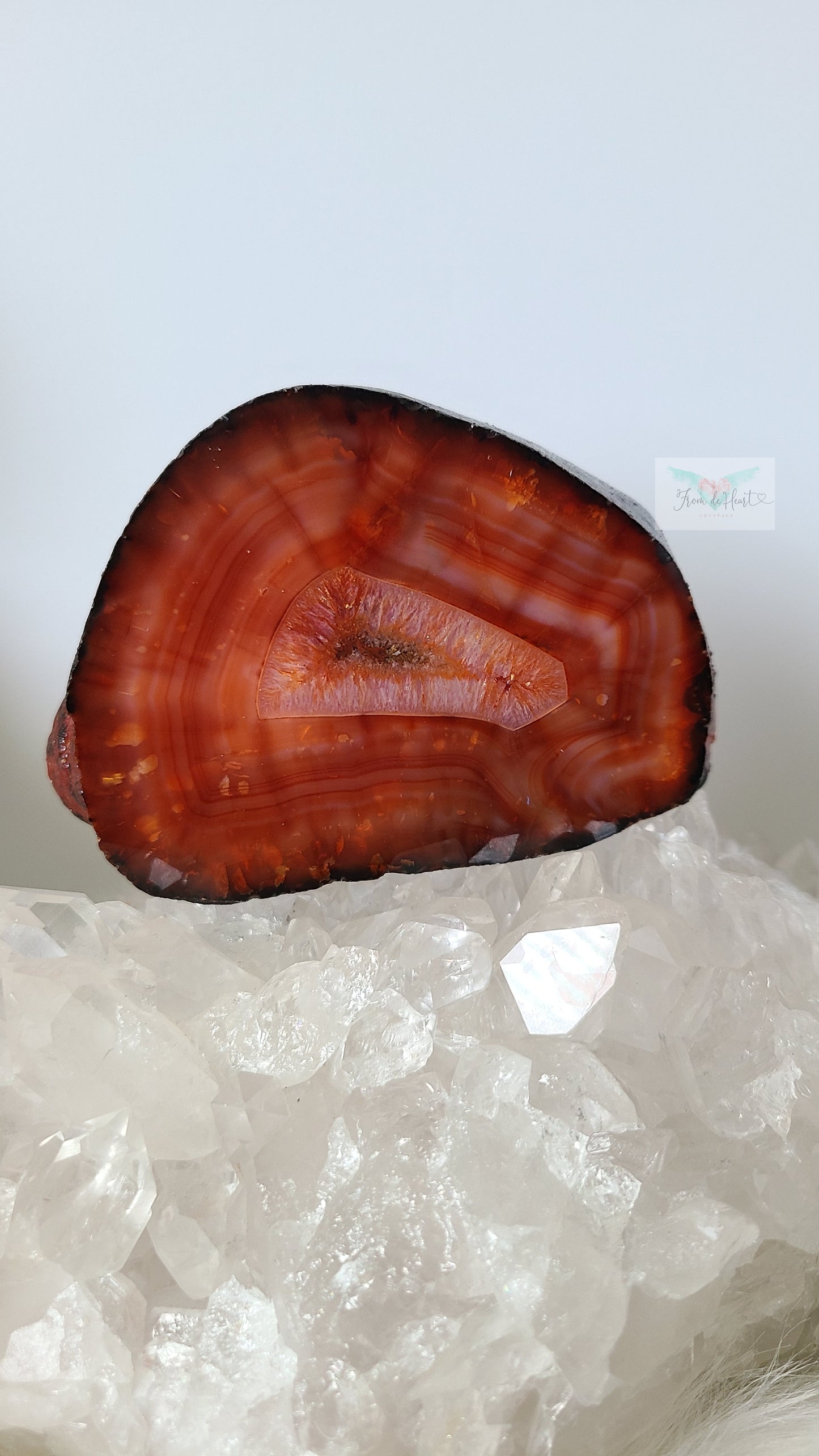 Carnelian Slab with Quartz