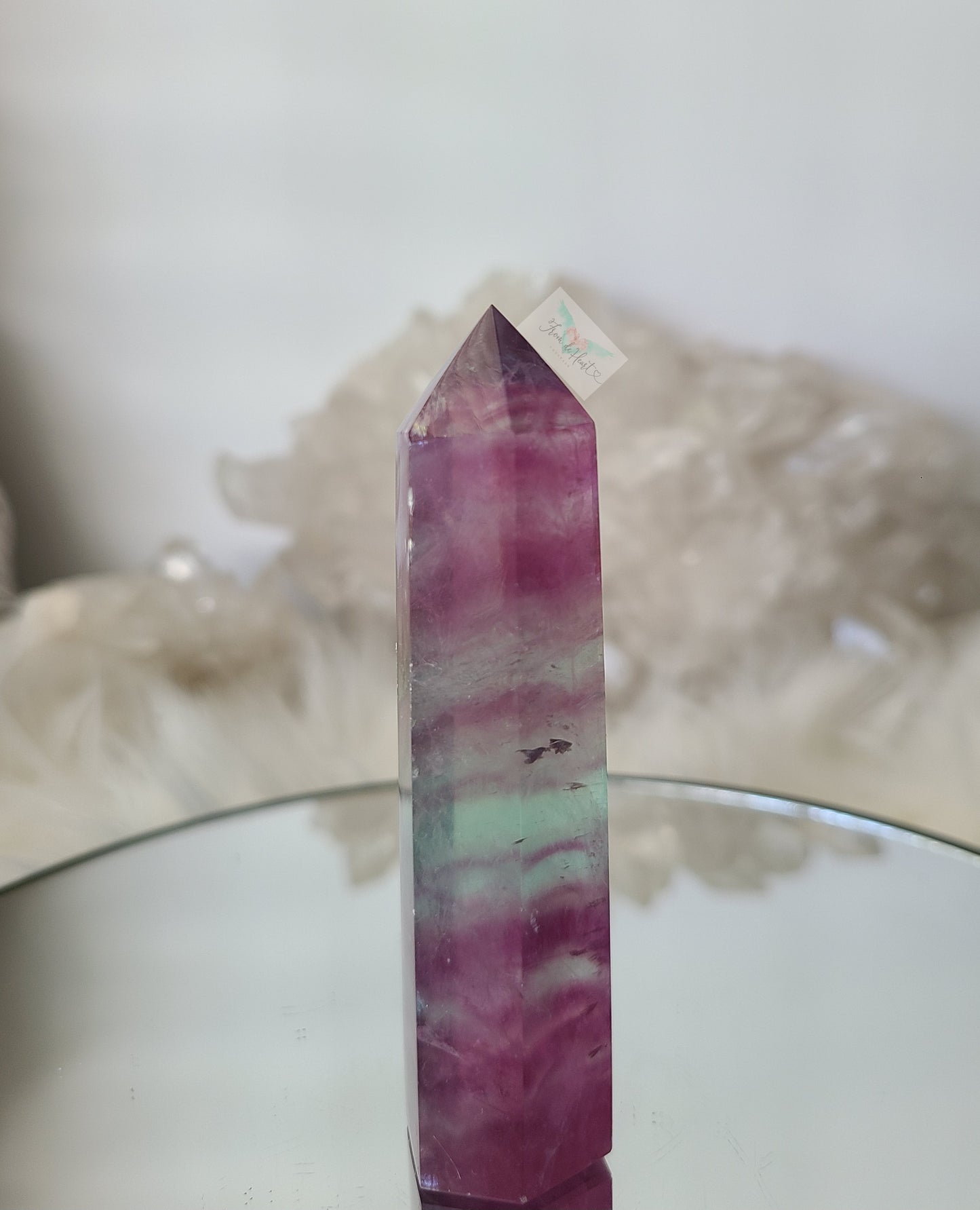 Watermelon Fluorite Tower (A)