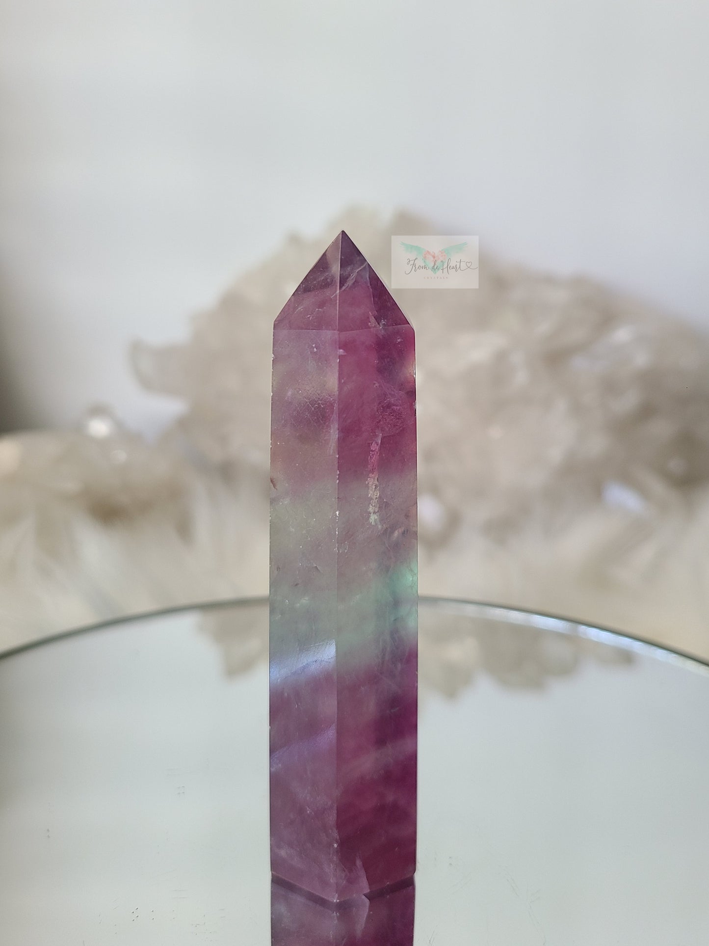 Watermelon Fluorite Tower (A)