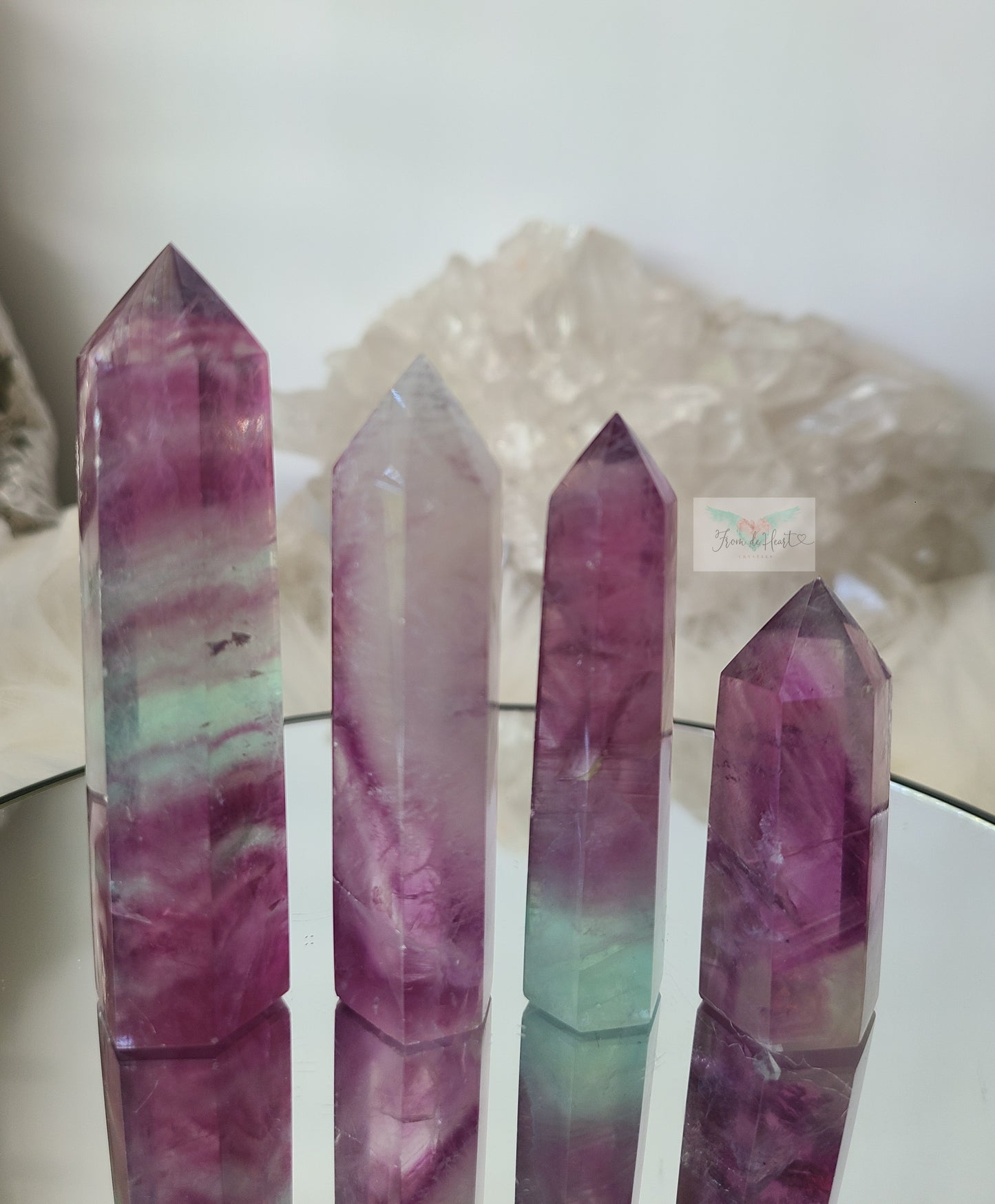 Watermelon Fluorite Tower (C)