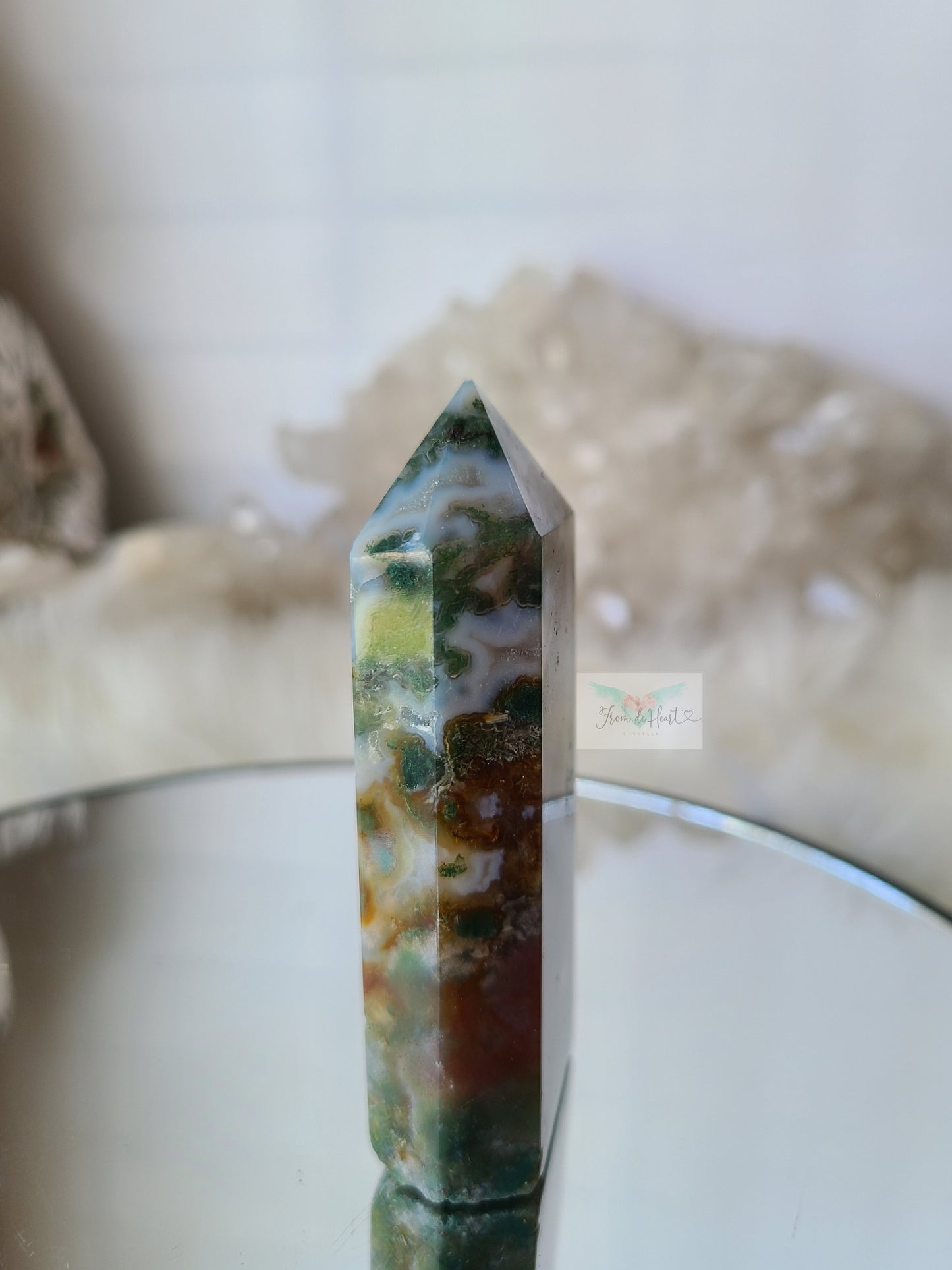 Colorful Moss Agate Tower