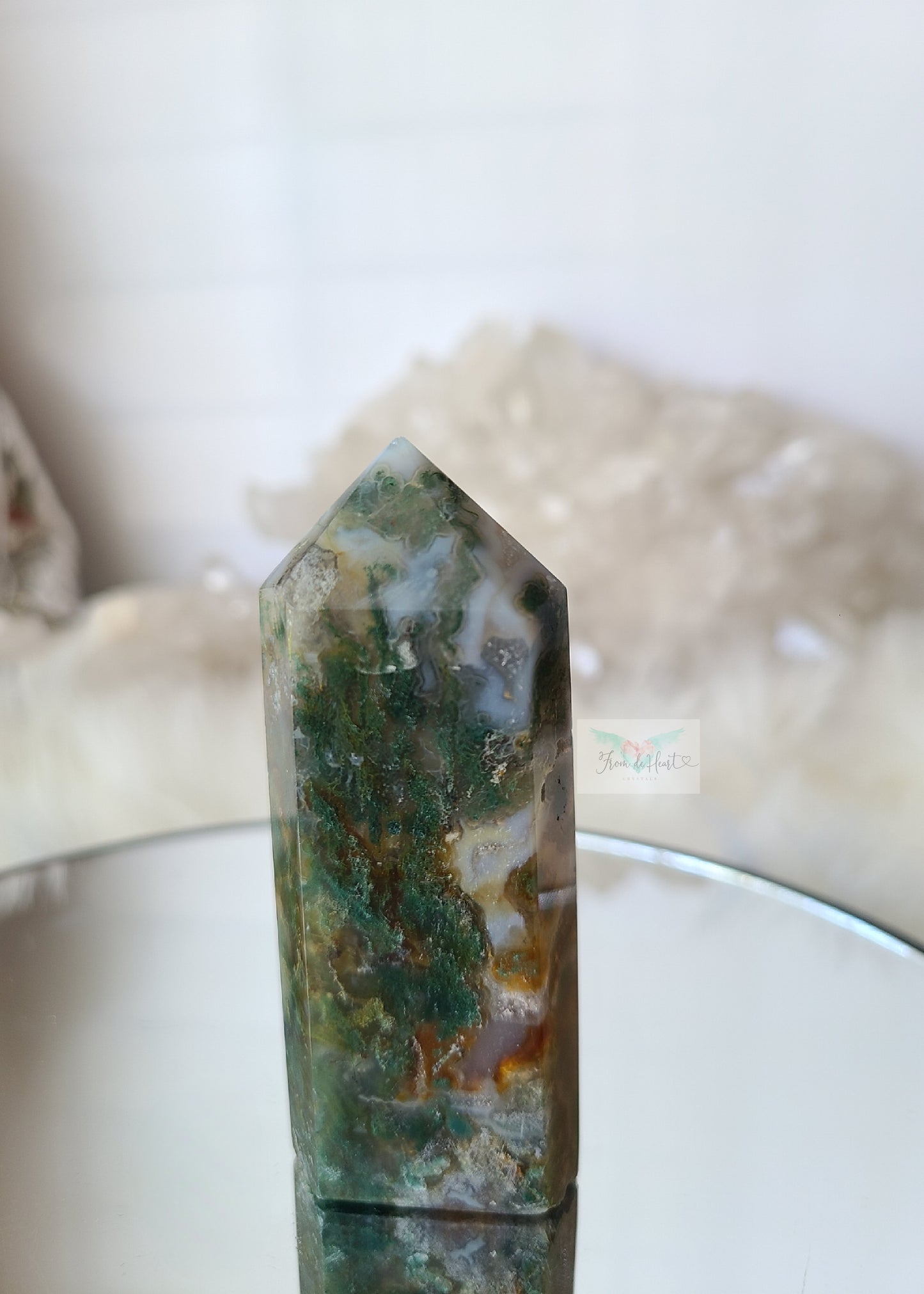 Colorful Moss Agate Tower