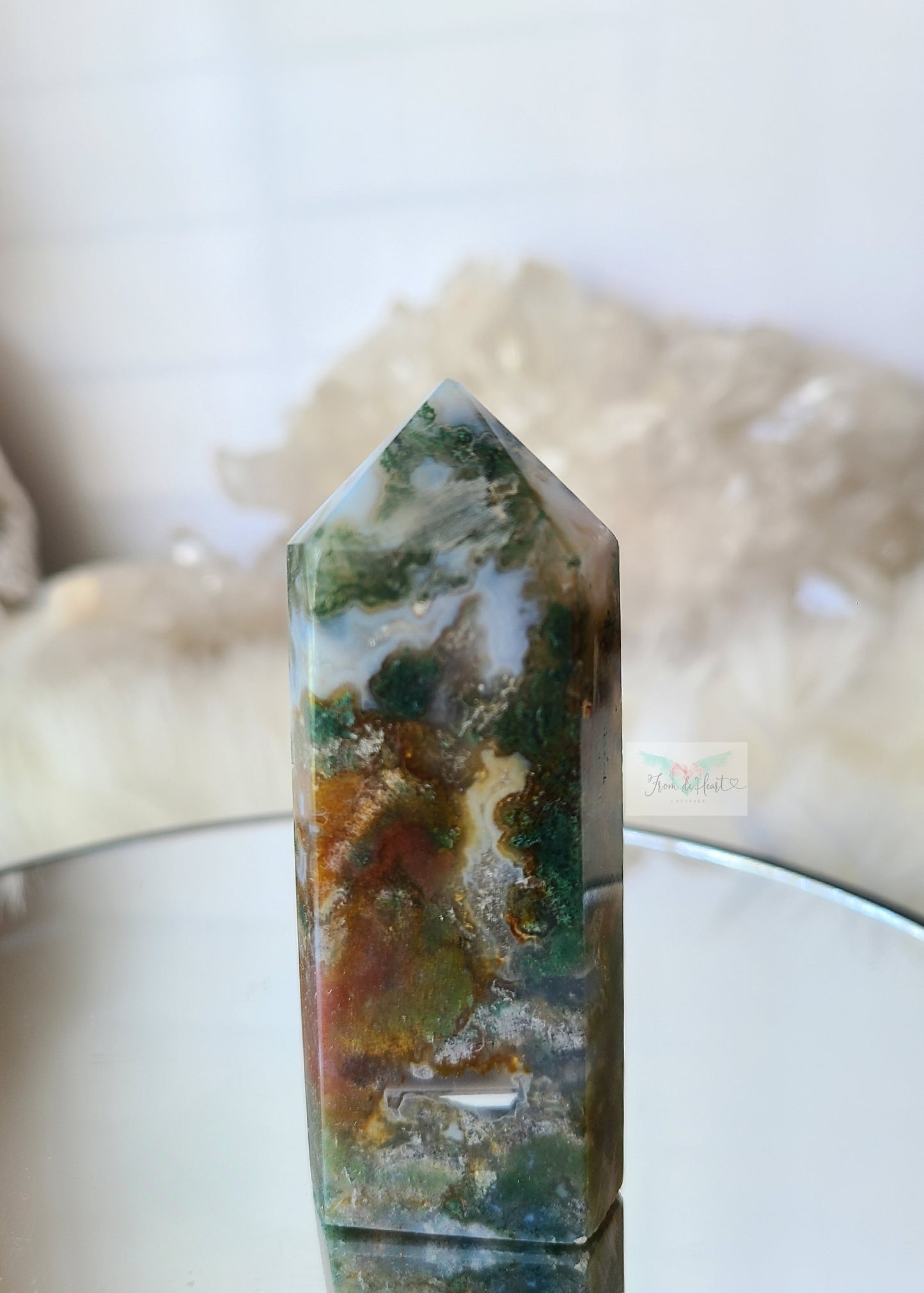 Colorful Moss Agate Tower