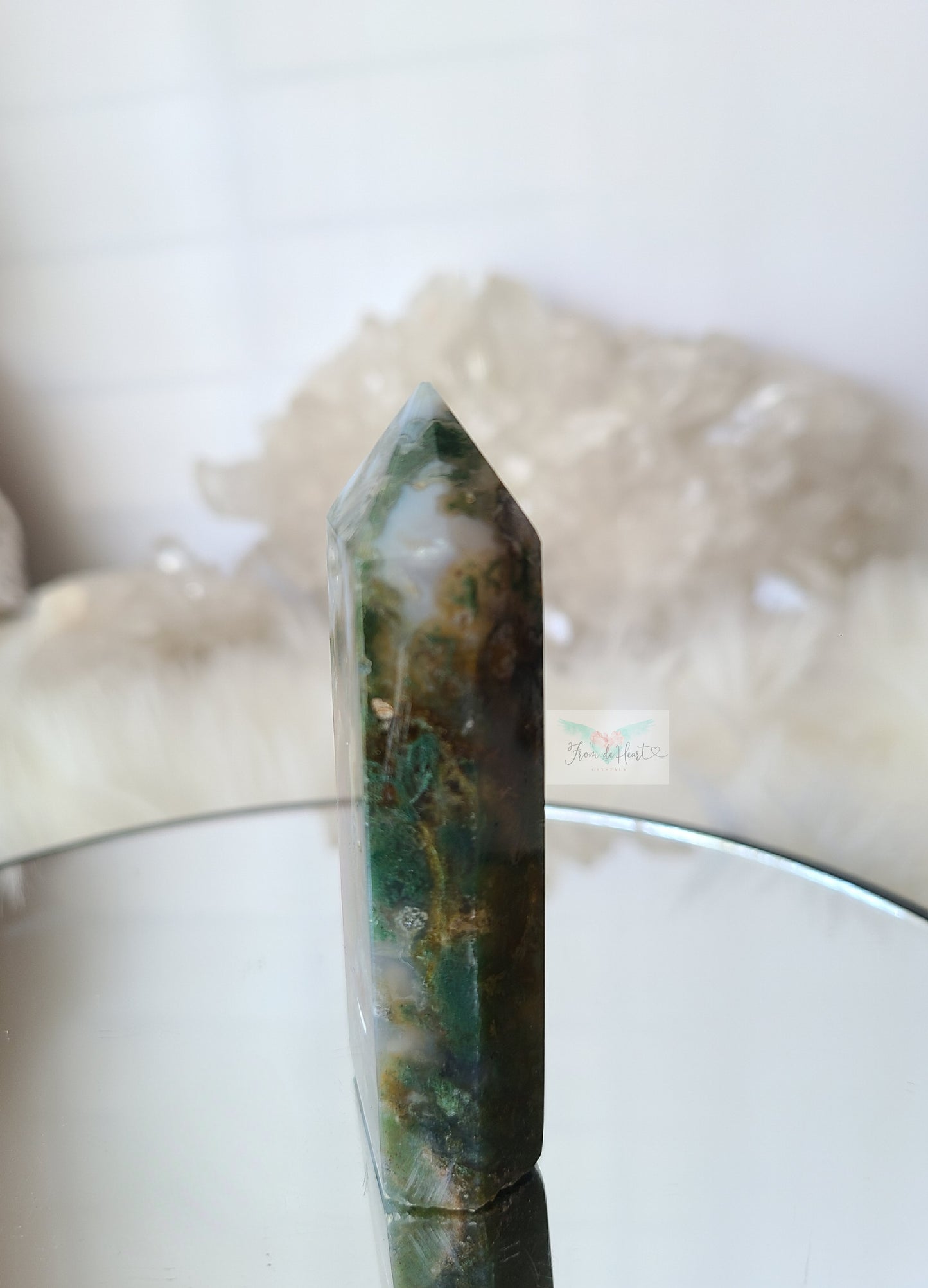 Colorful Moss Agate Tower