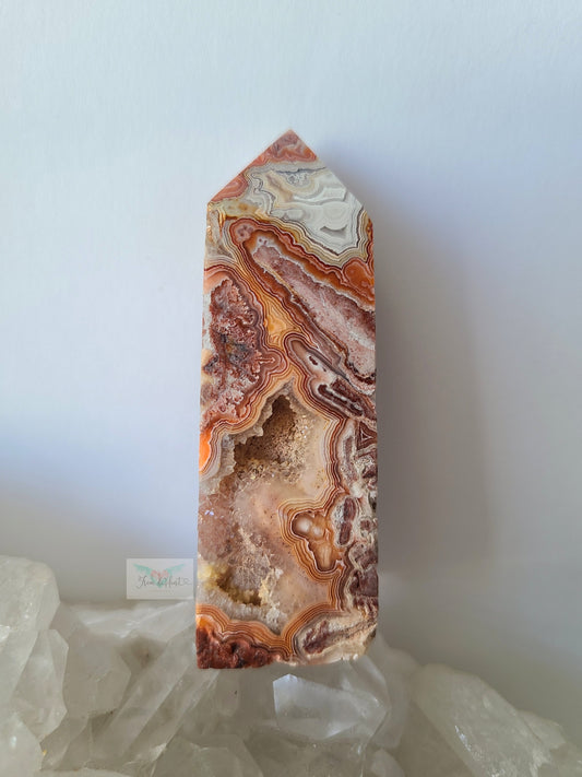 Red Crazy Lace Agate Tower (A)