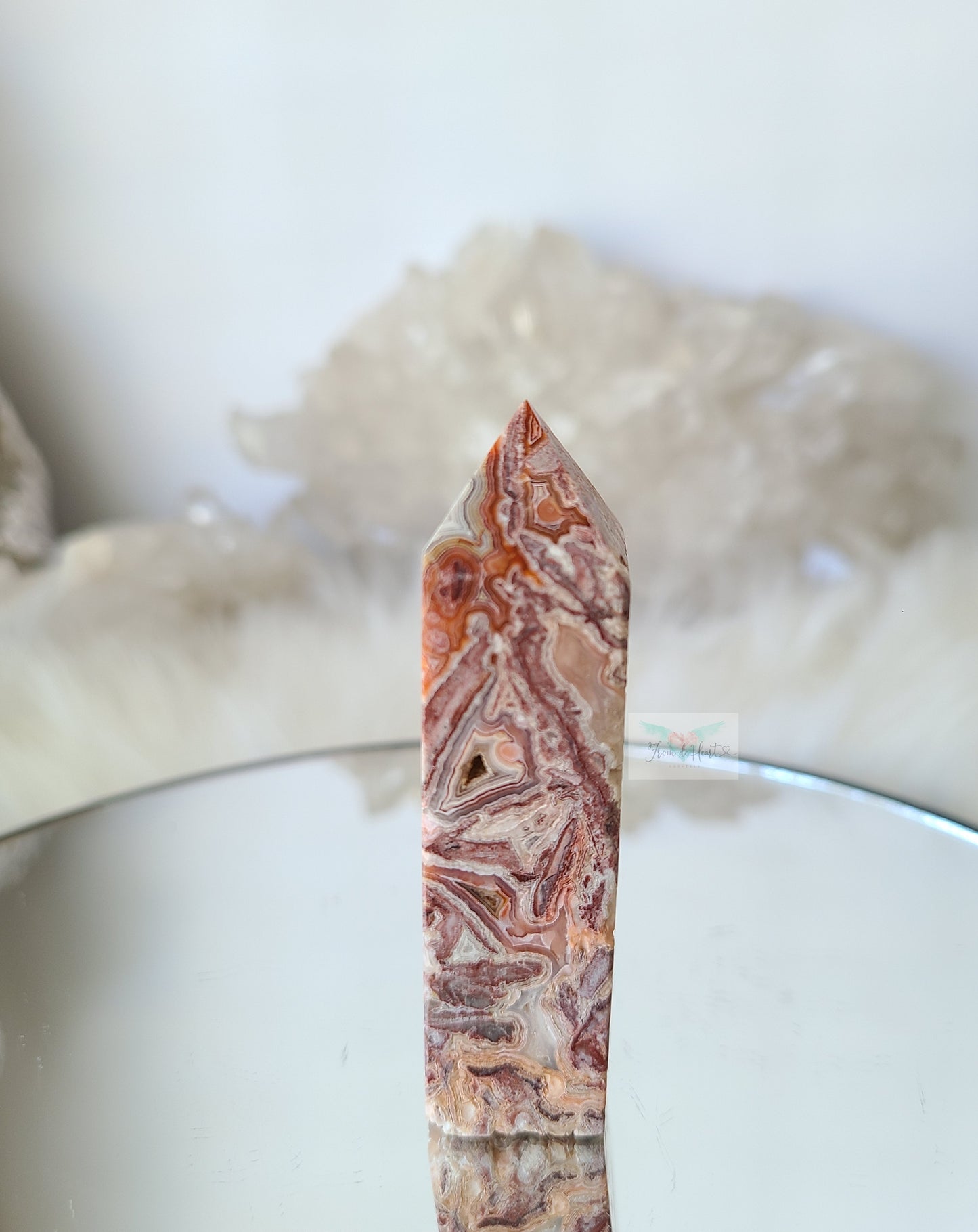 Red Crazy Lace Agate Tower (A)