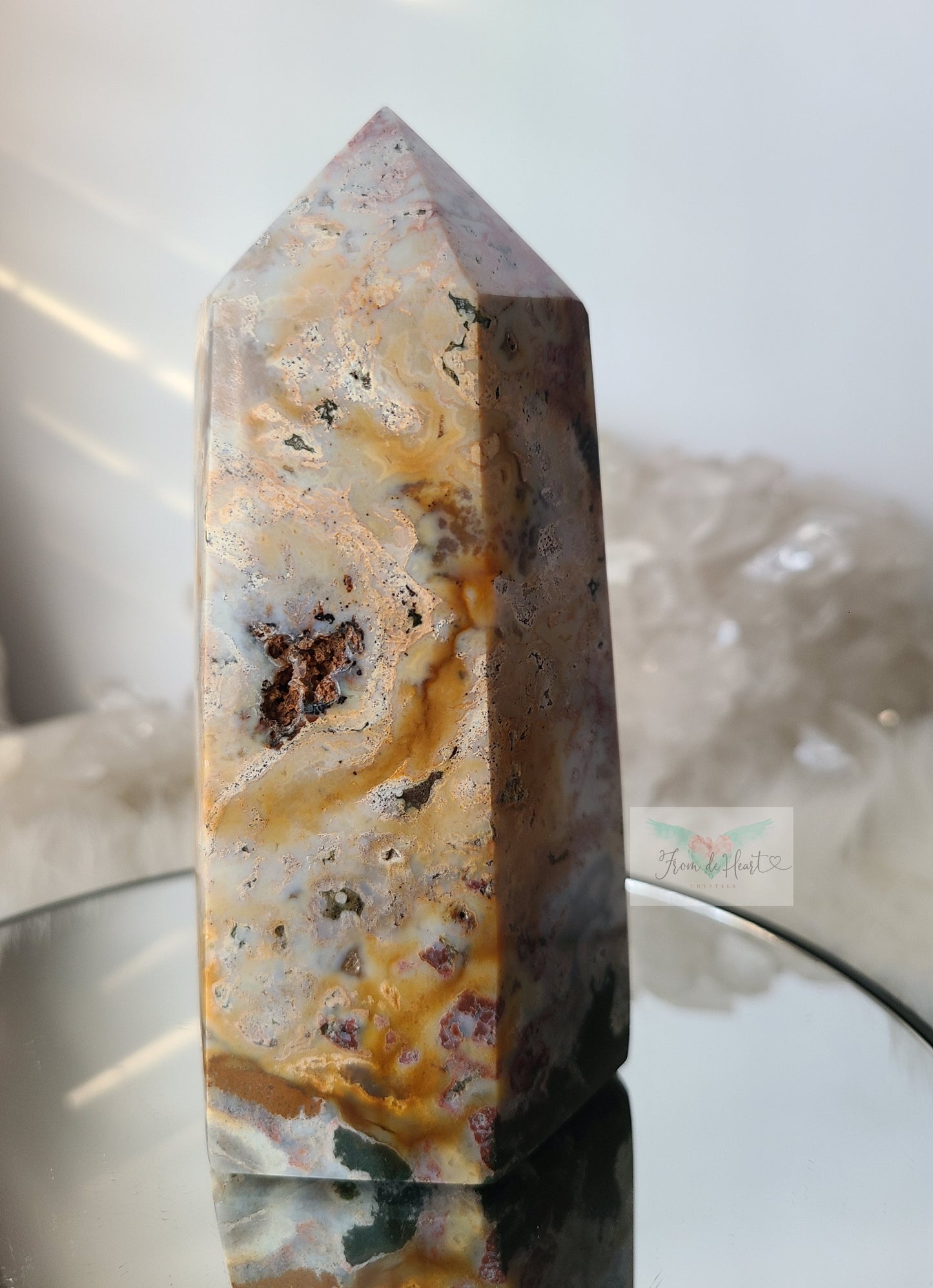 Colorful Druzy Ocean Jasper Tower (B)