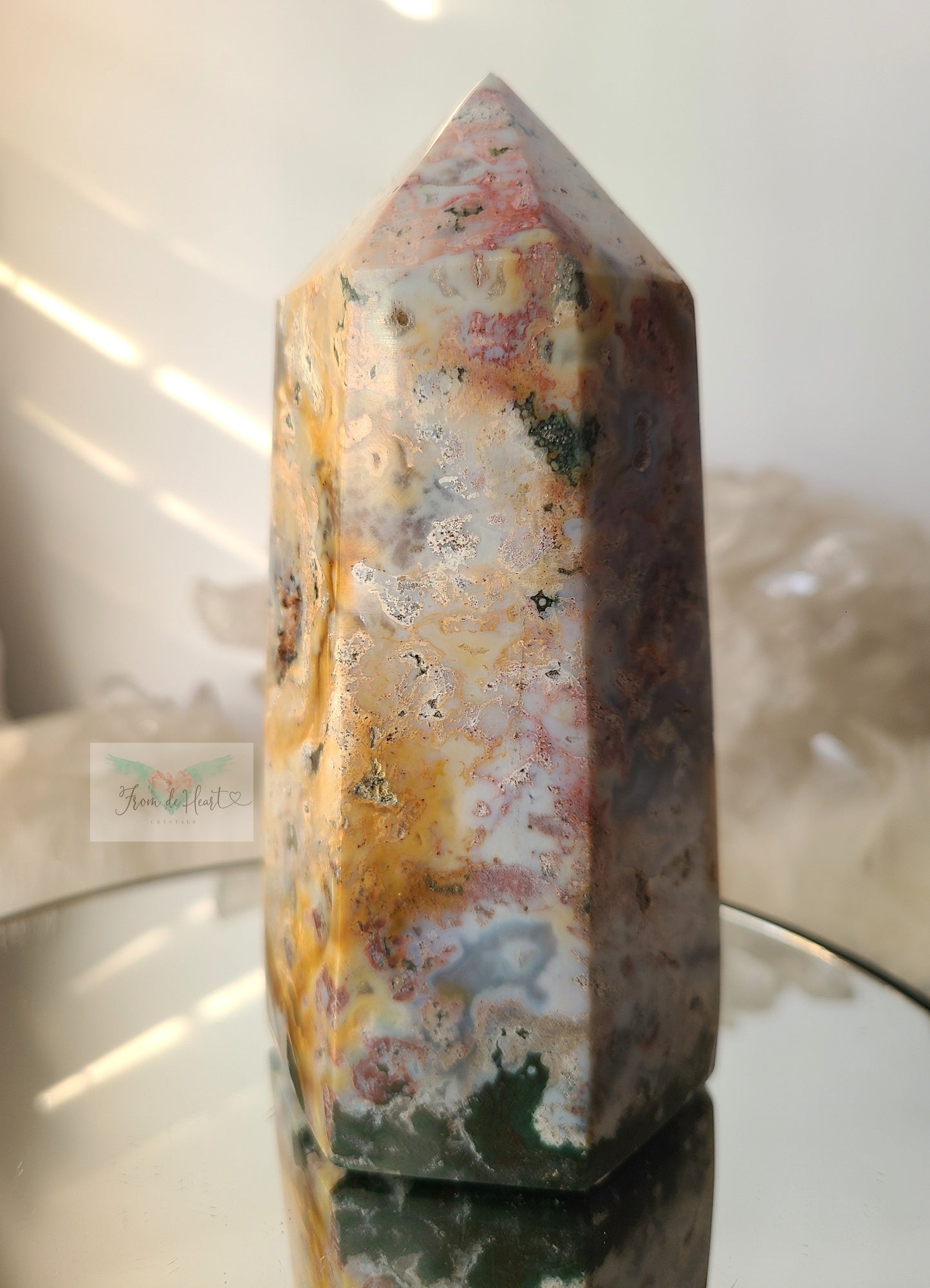 Colorful Druzy Ocean Jasper Tower (B)