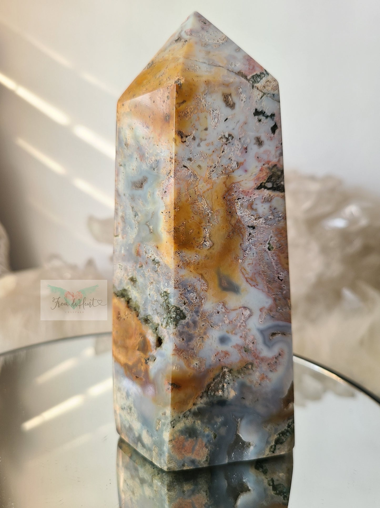 Colorful Druzy Ocean Jasper Tower (B)