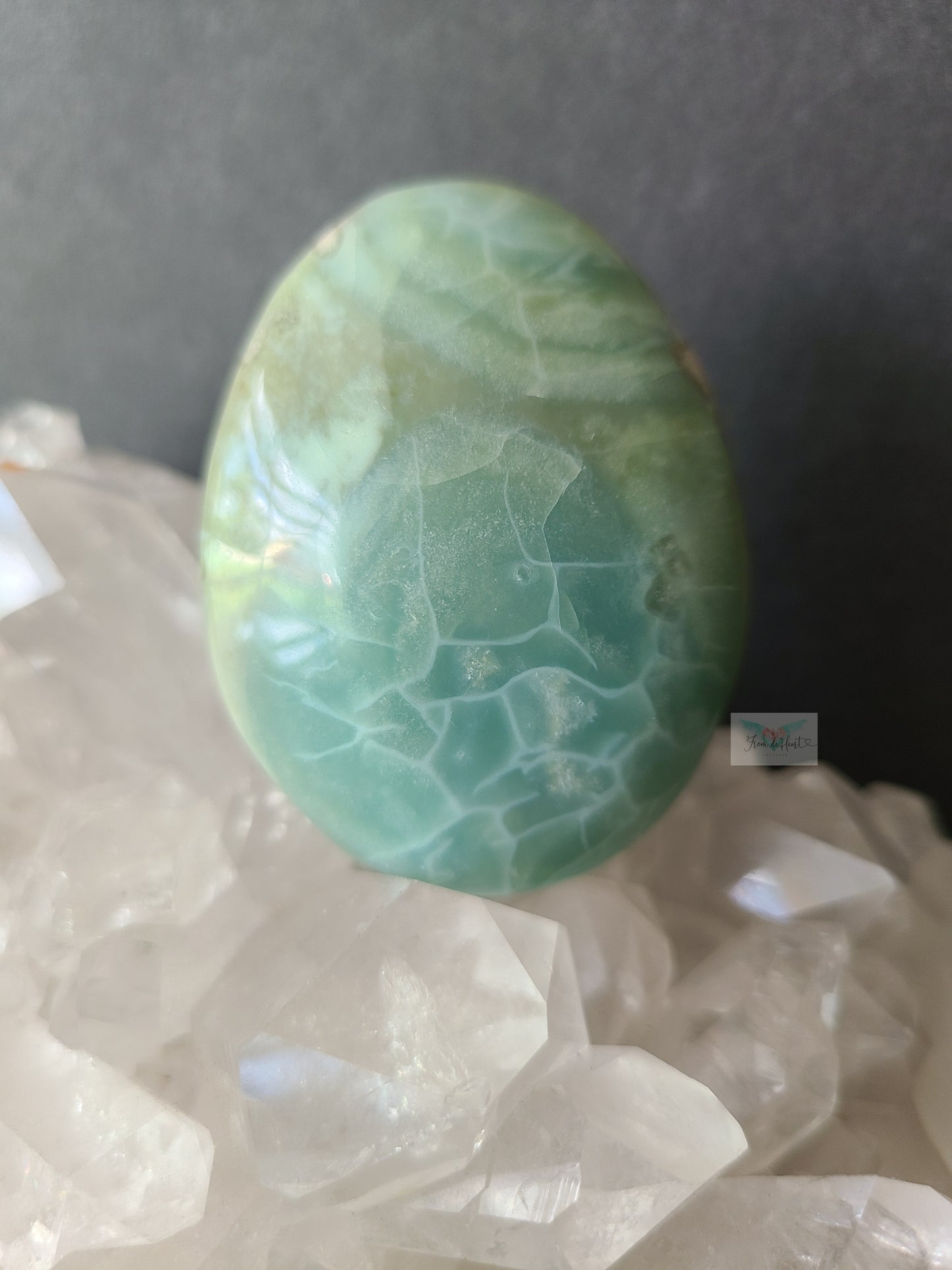 Green Flower Agate Palmstone (I)