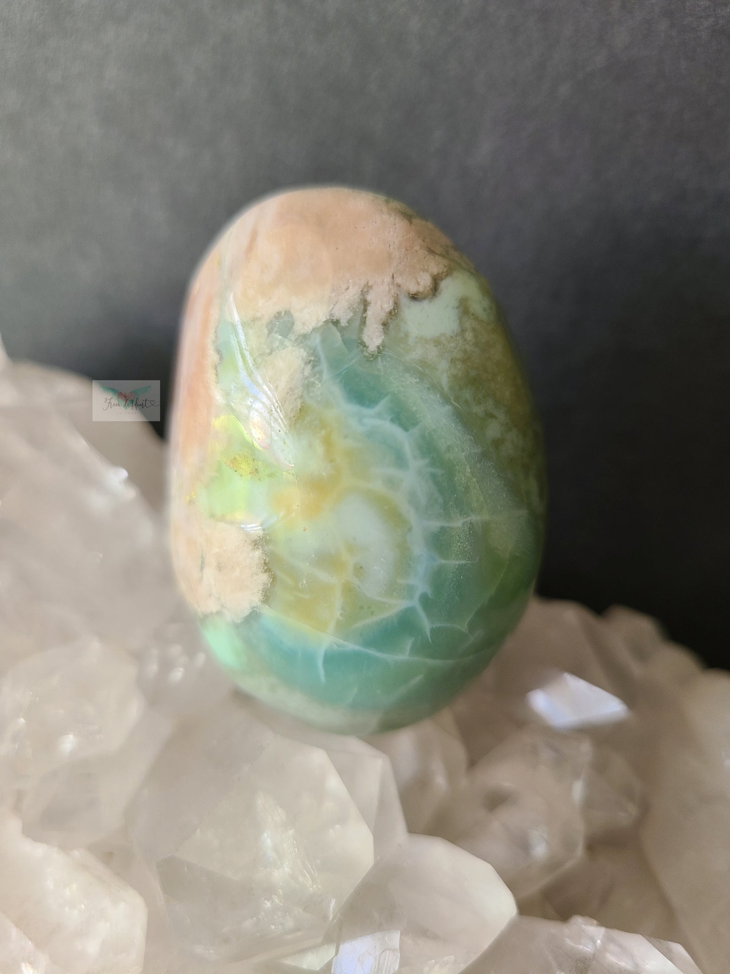 Green Flower Agate Palmstone (I)