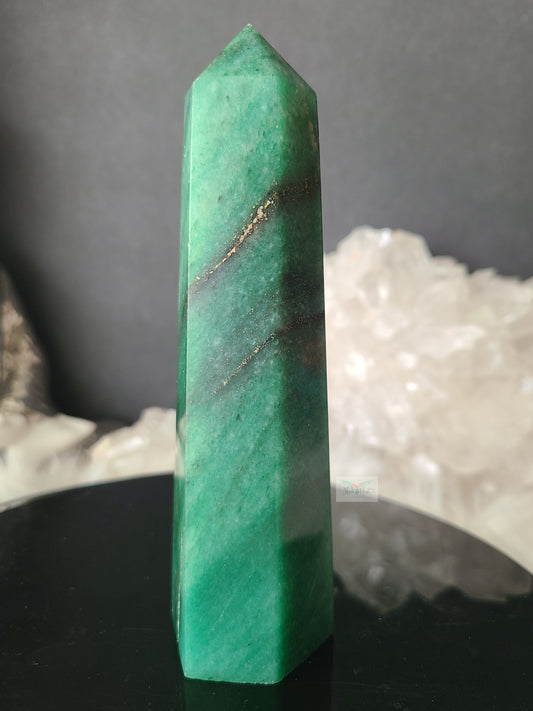 Green Aventurine Pyrite Tower (B)