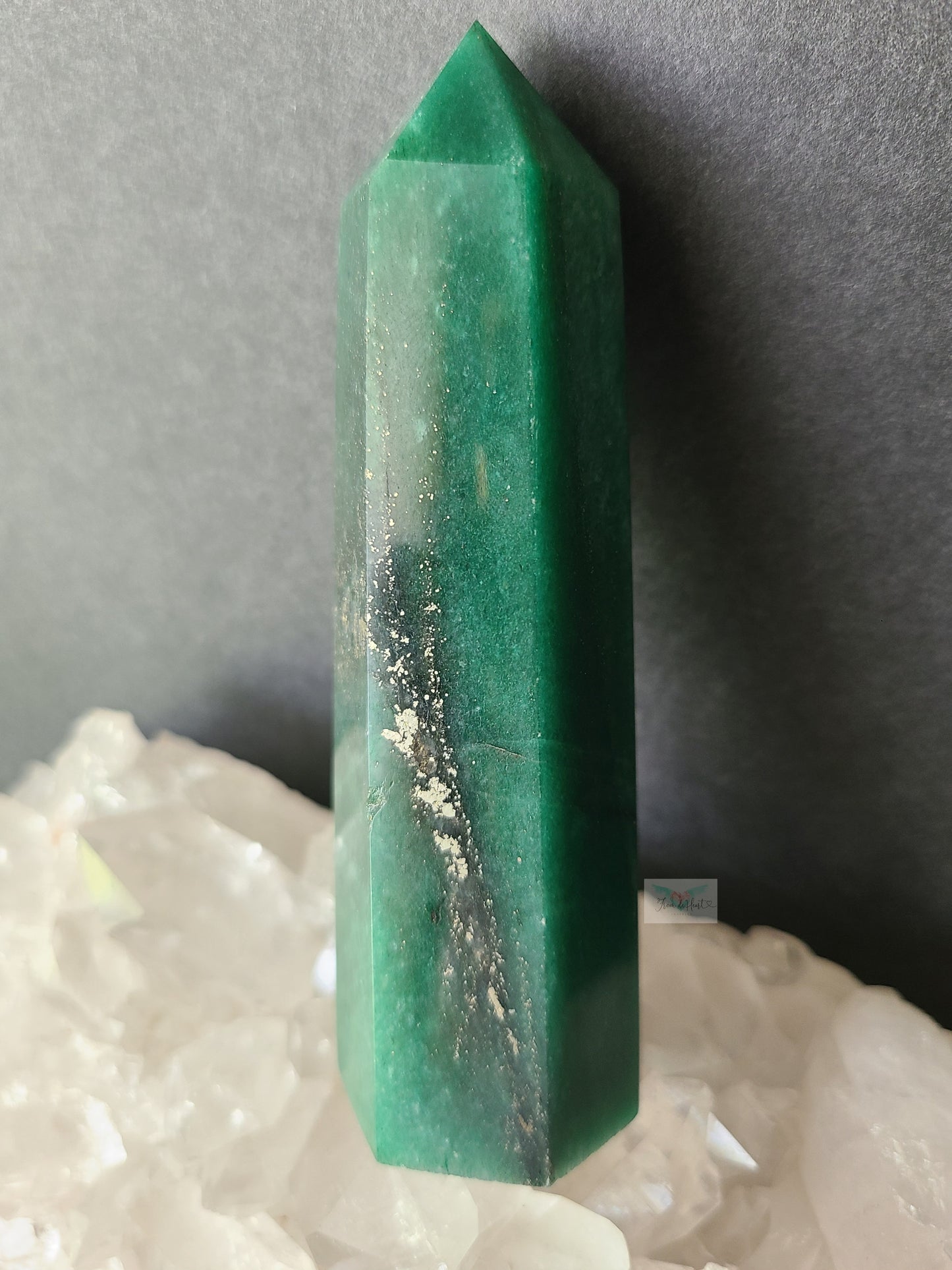 Green Aventurine Pyrite Tower (A)