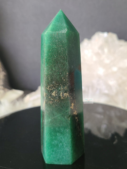 Green Aventurine Pyrite Tower (A)