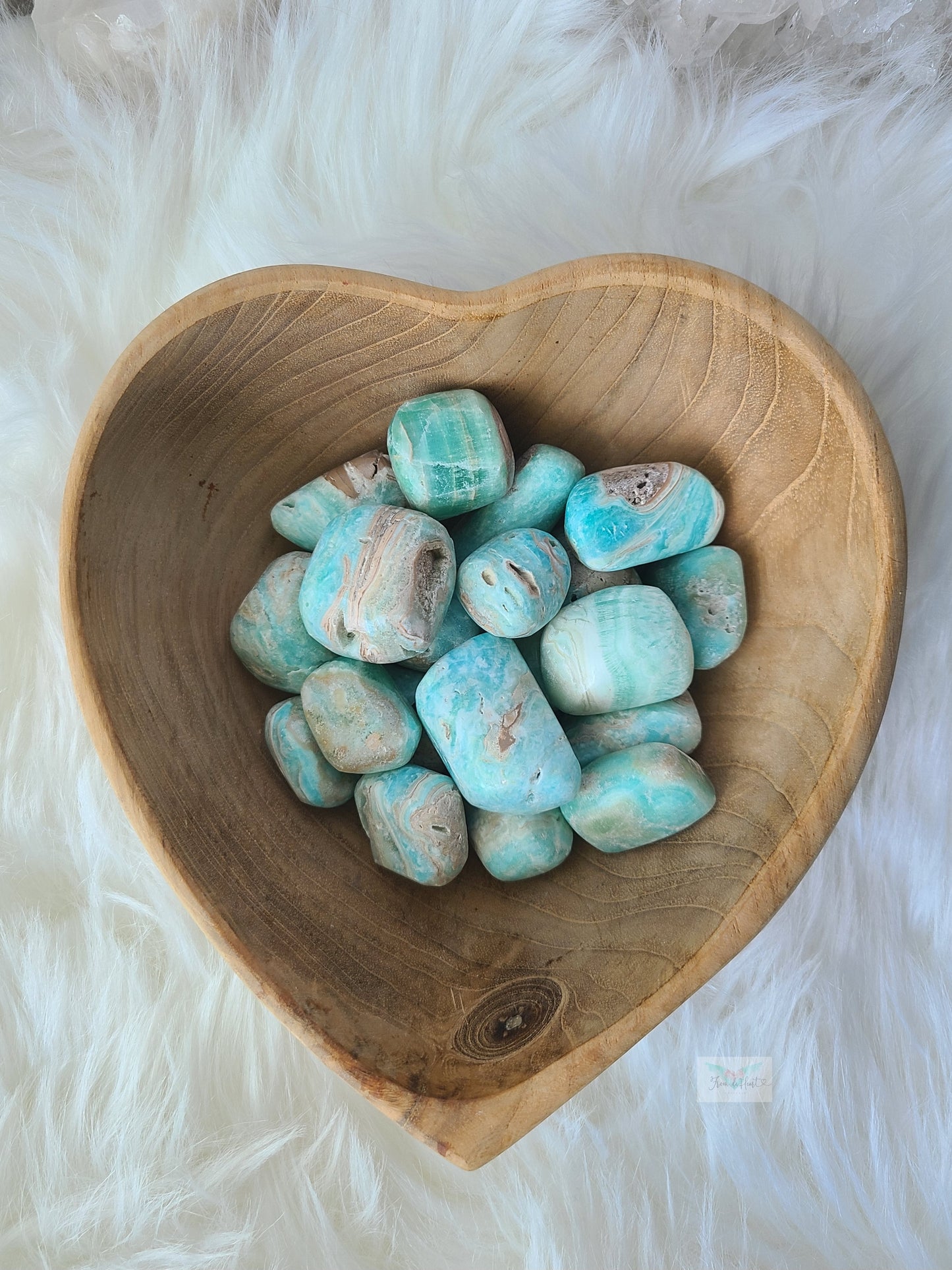 Blue Aragonite Tumbles (Intuitively Chosen)-High Quality