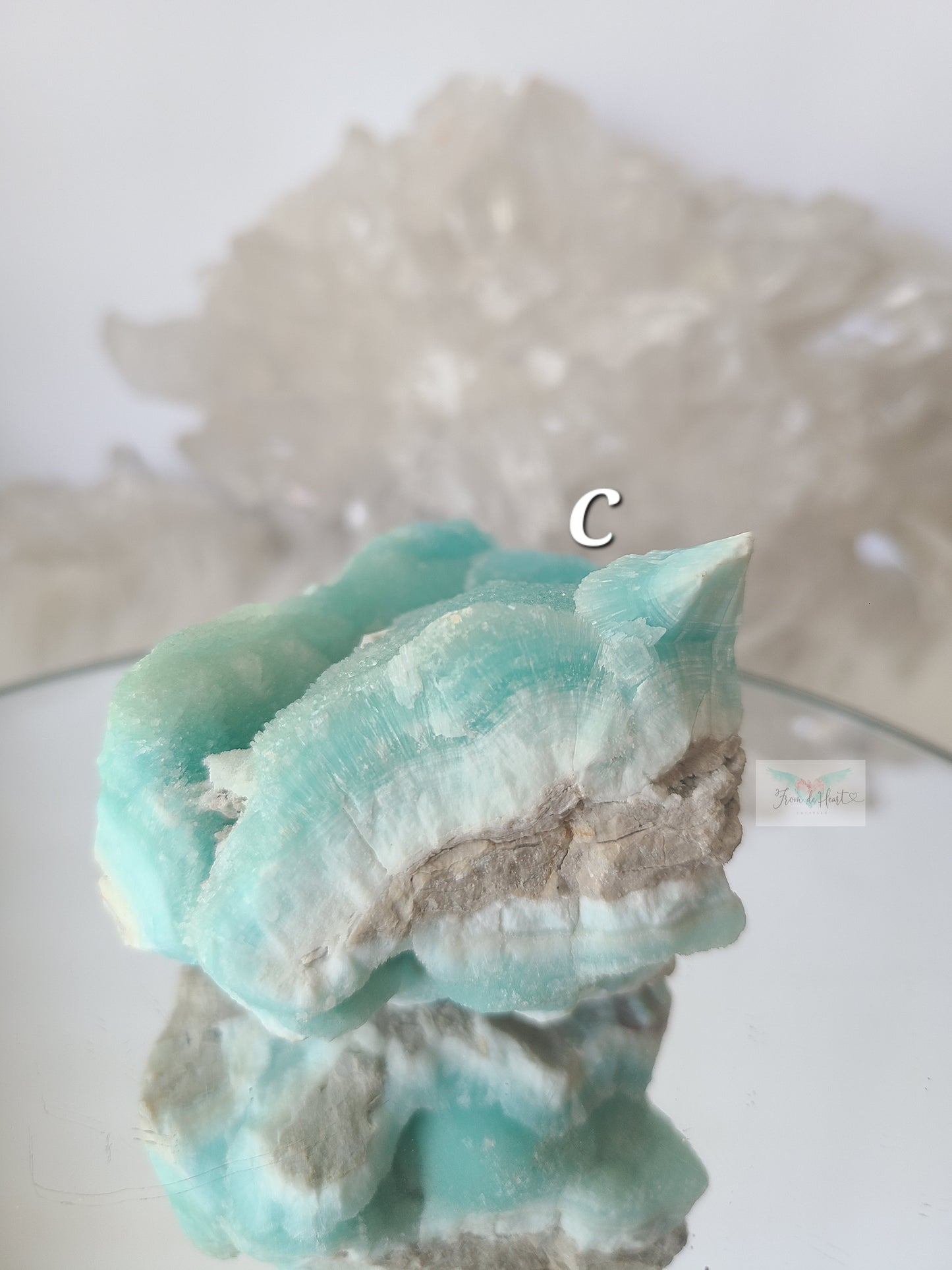 Blue Aragonite Specimen (A, B, C)