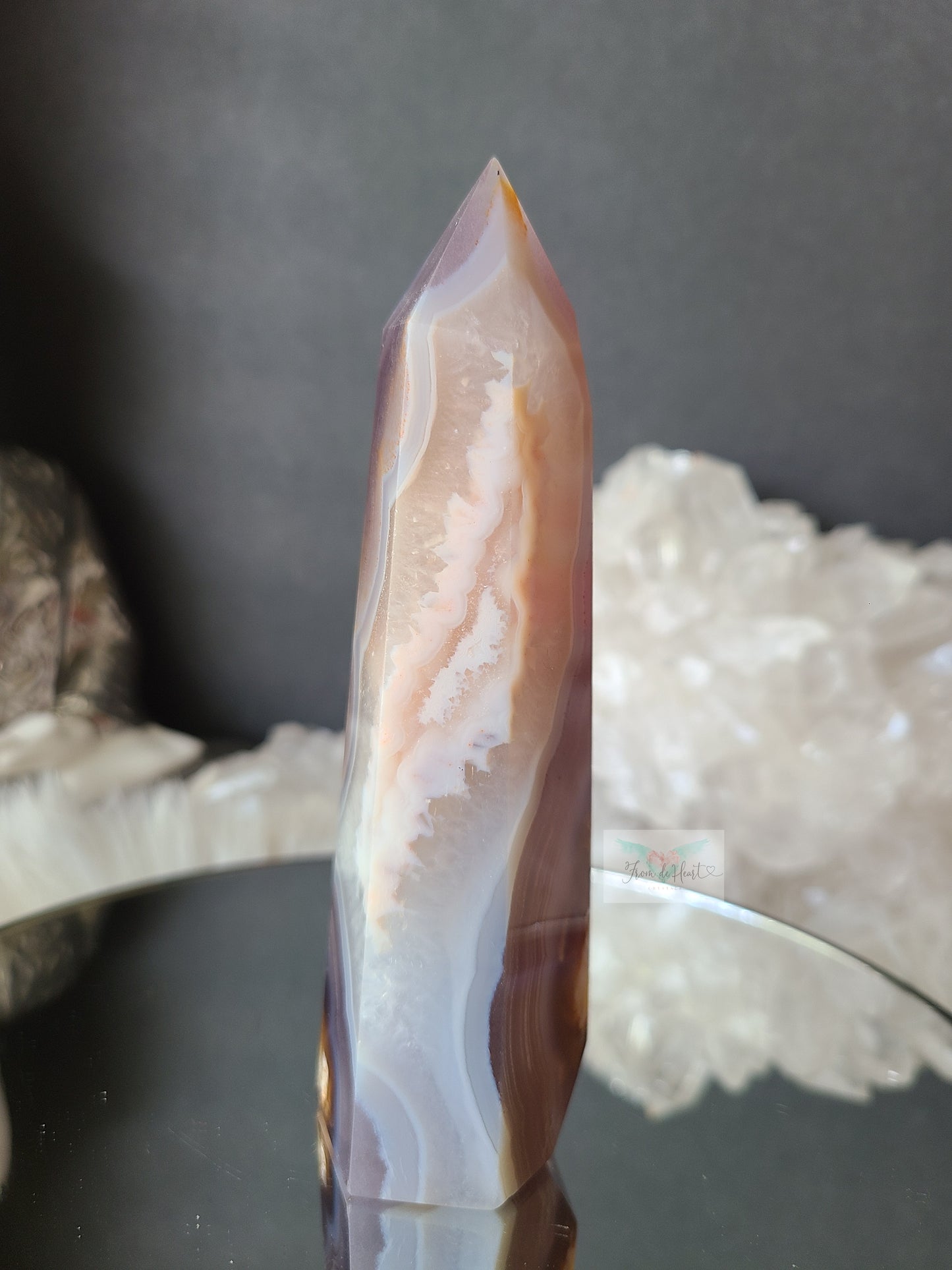 Banded Flower Agate Tower (Rare Find)