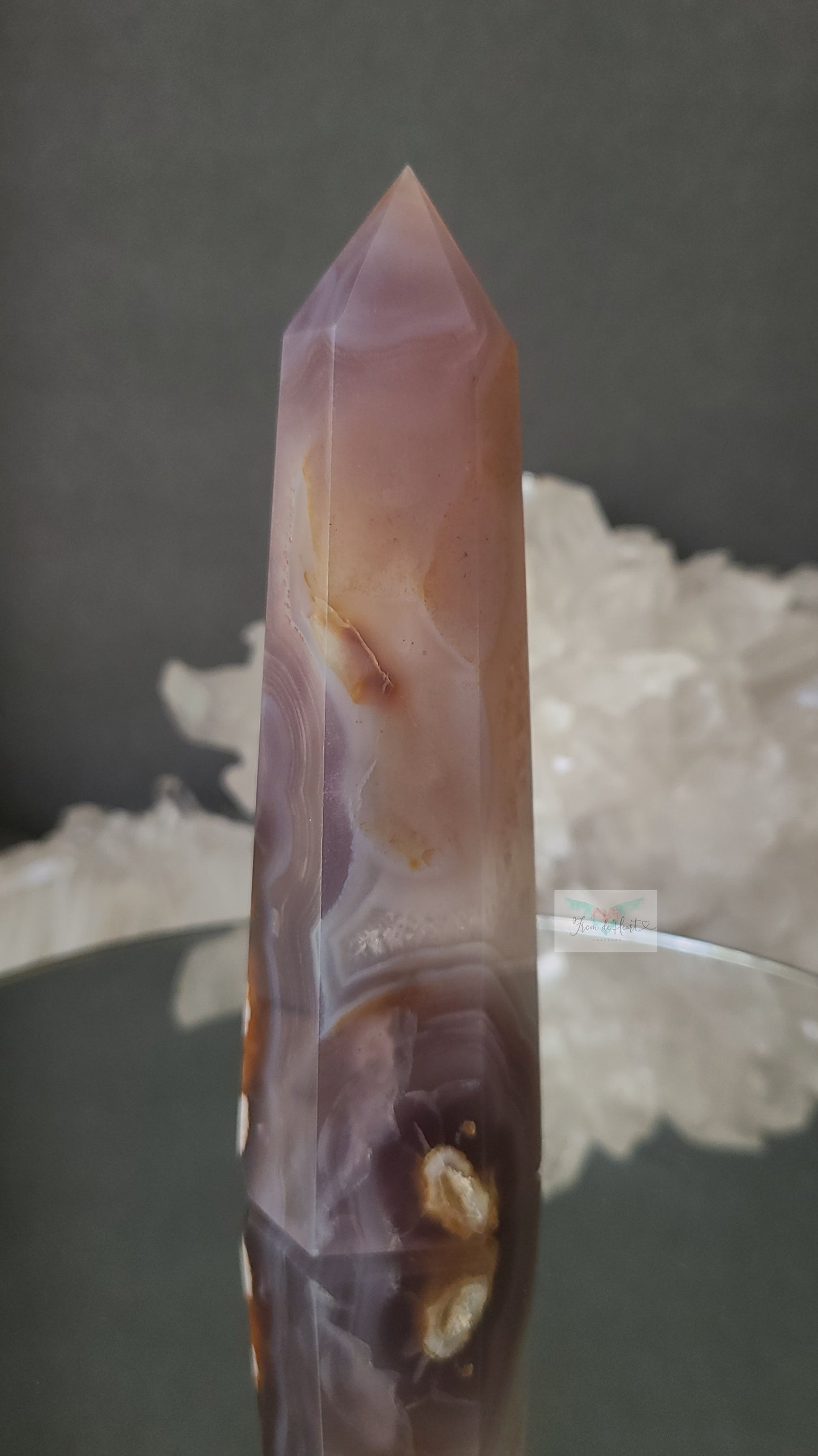 Banded Flower Agate Tower (Rare Find)