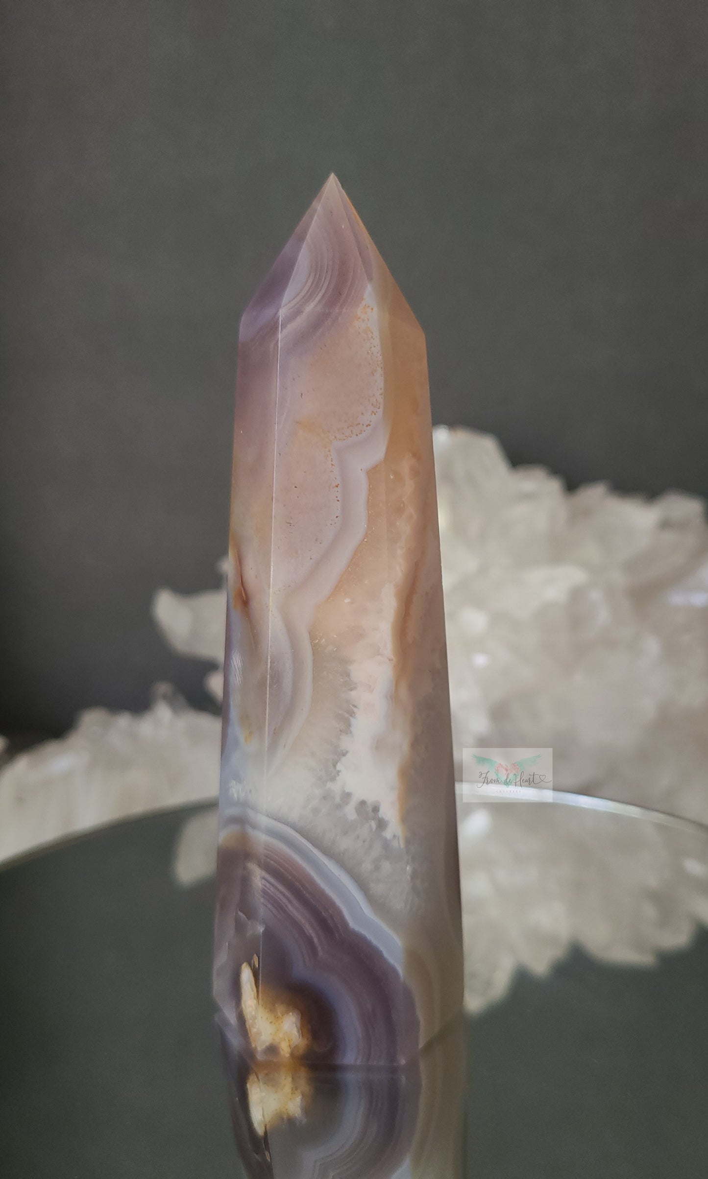 Banded Flower Agate Tower (Rare Find)