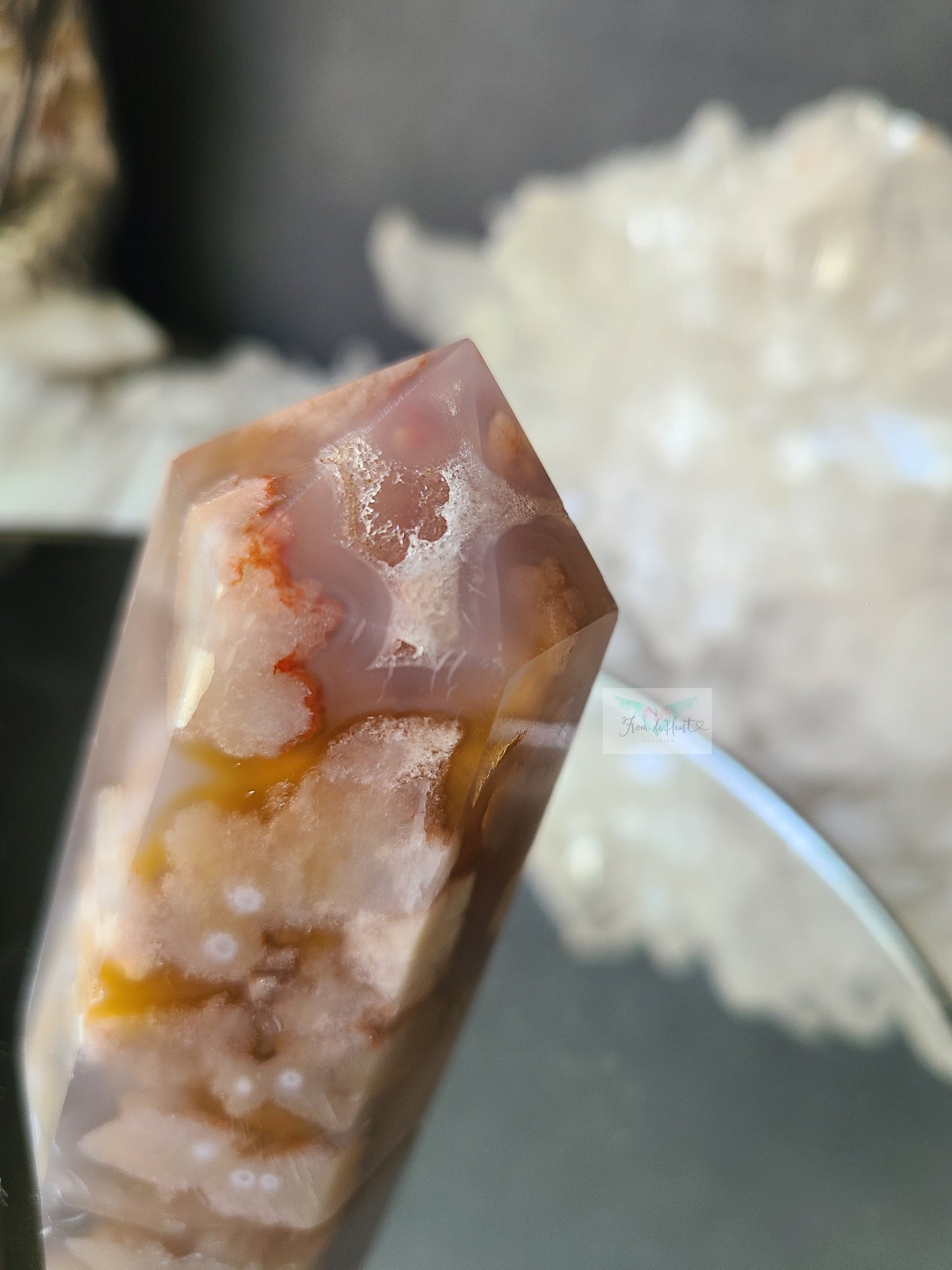 Druzy Flower Agate Tower