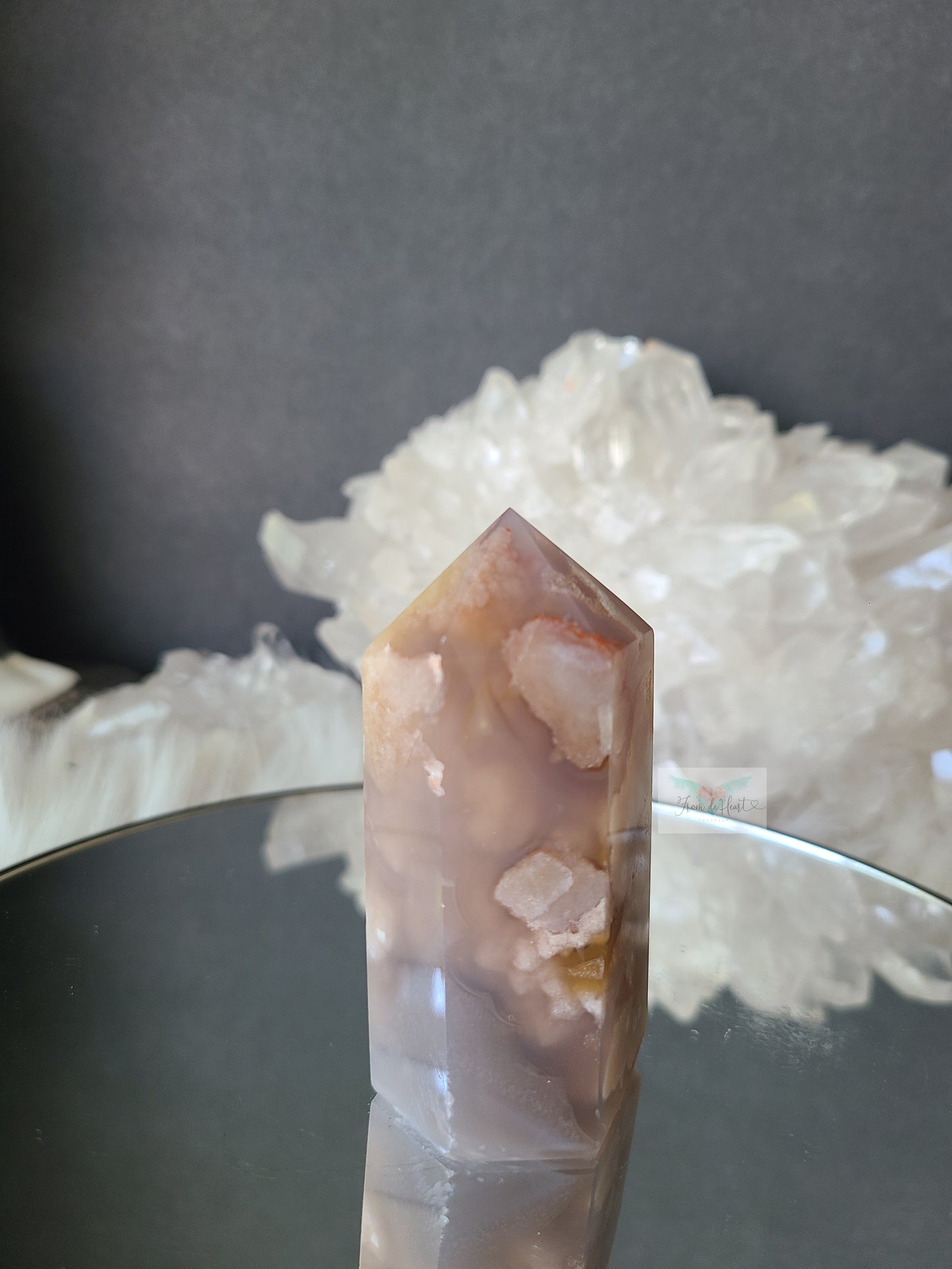 Druzy Flower Agate Tower