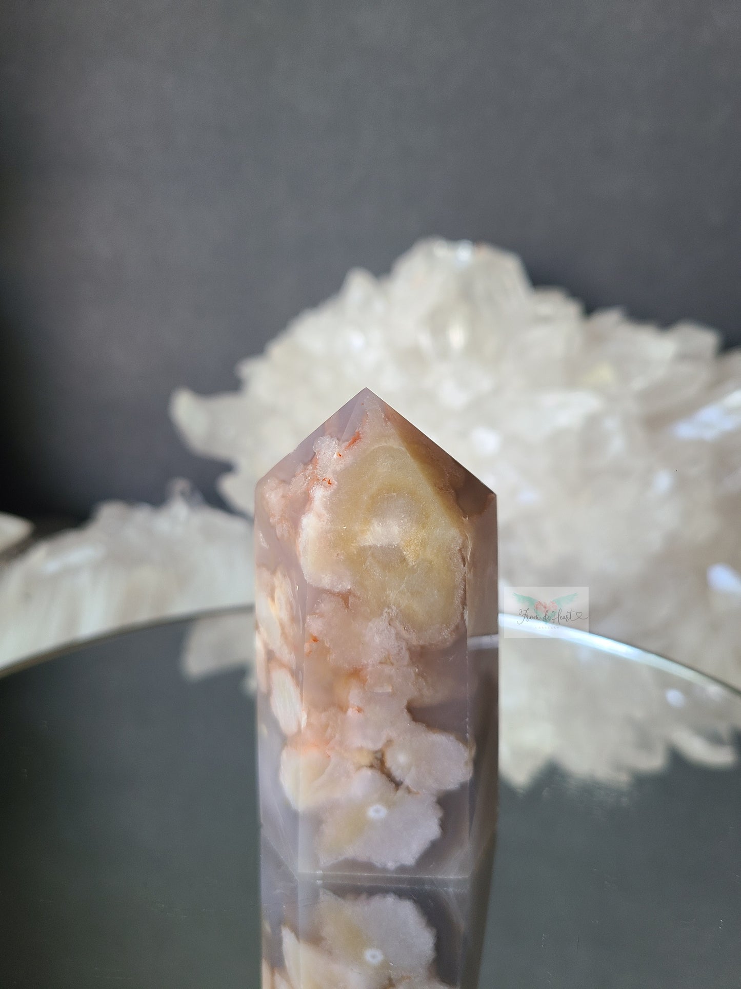 Druzy Flower Agate Tower