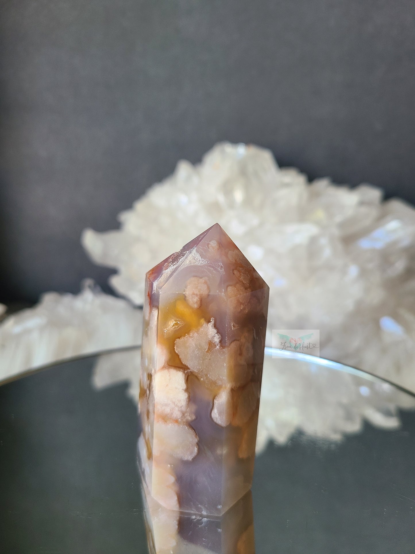 Druzy Flower Agate Tower