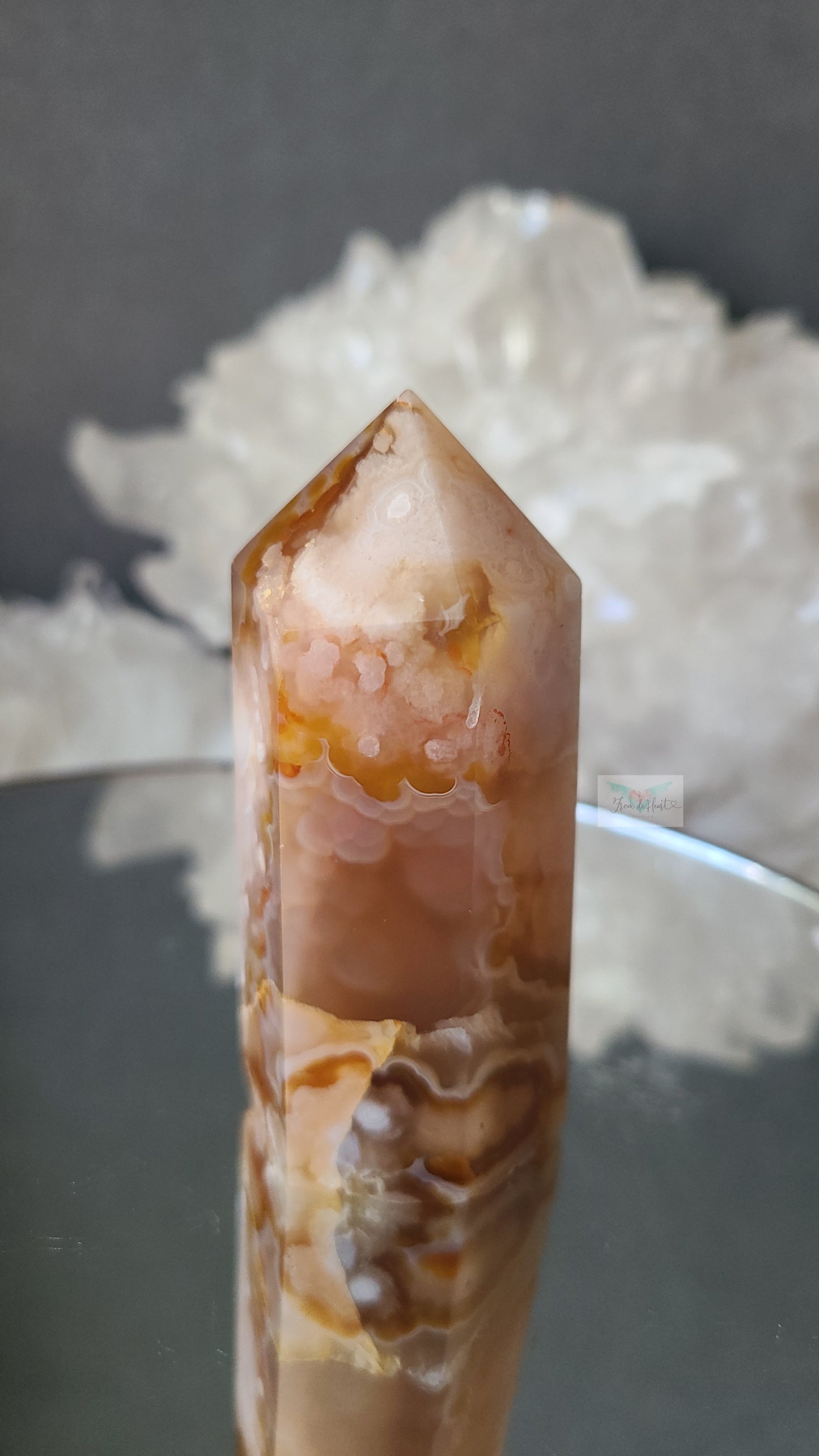 Golden Flower Agate Tower (B)