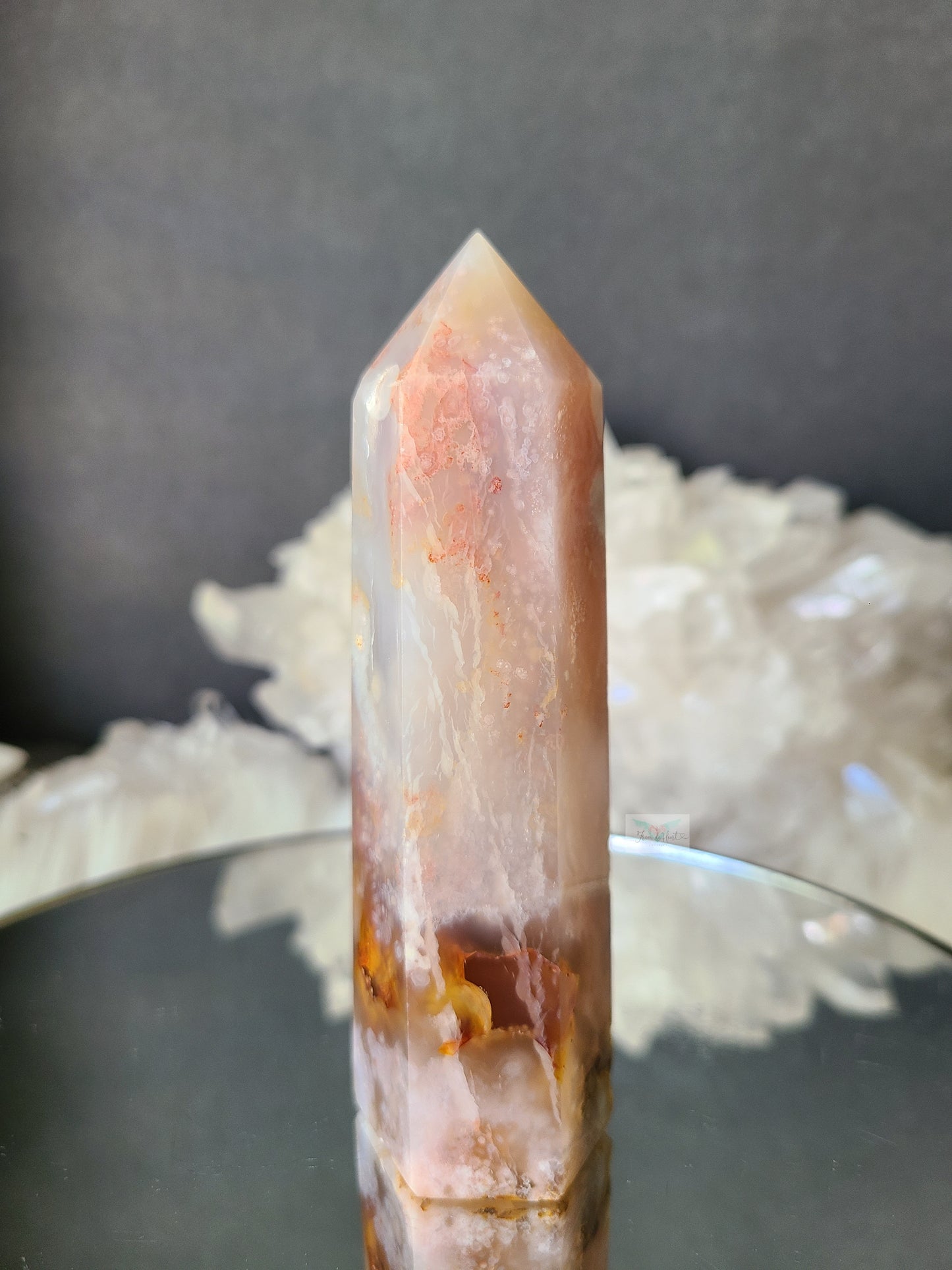 Golden Flower Agate Tower (D)