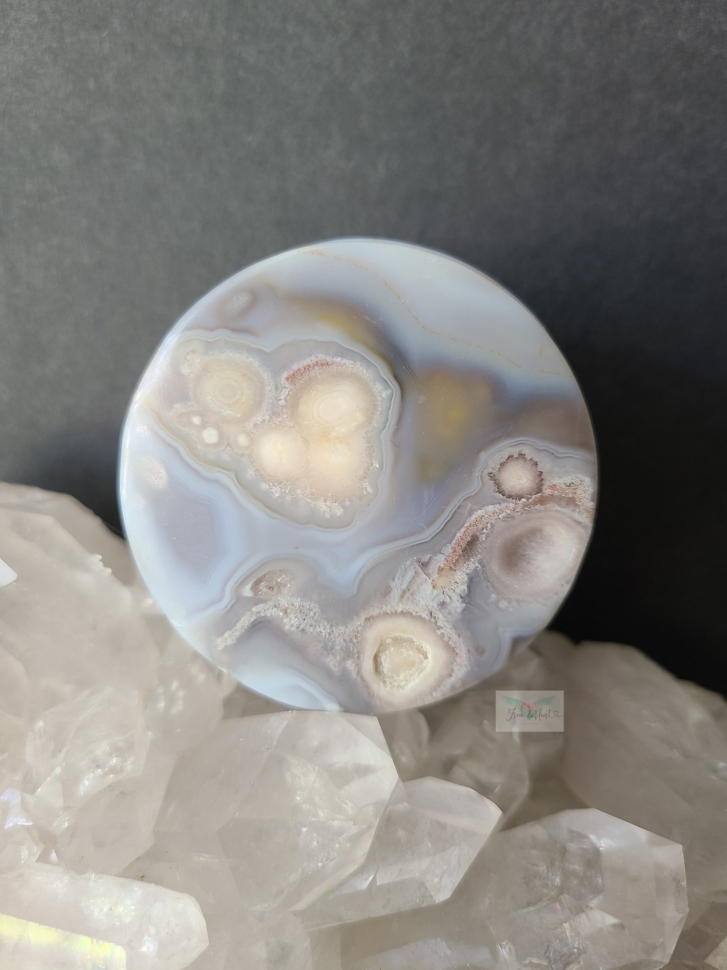 Baby Blue Flower Agate (Pair)