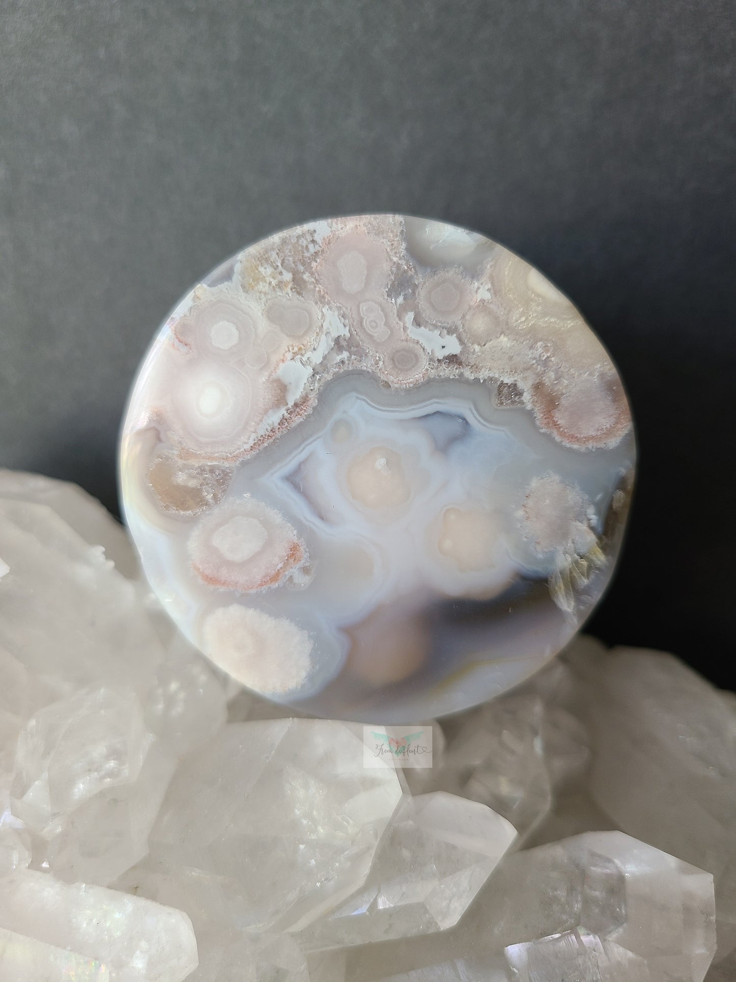 Baby Blue Flower Agate (Pair)