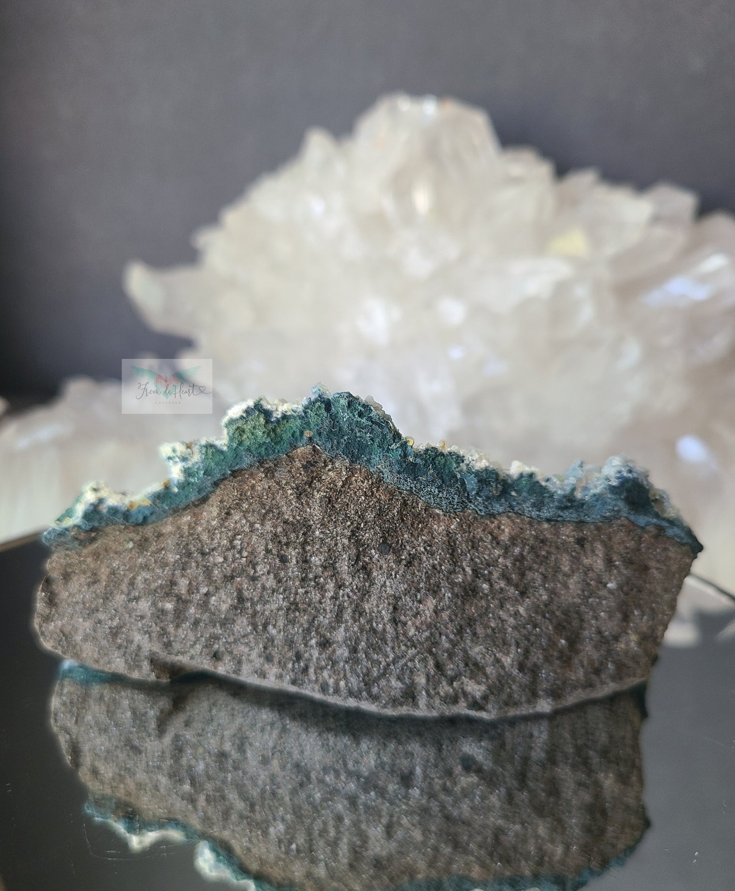 Okenite on blue Chalcedony Coral Matrix