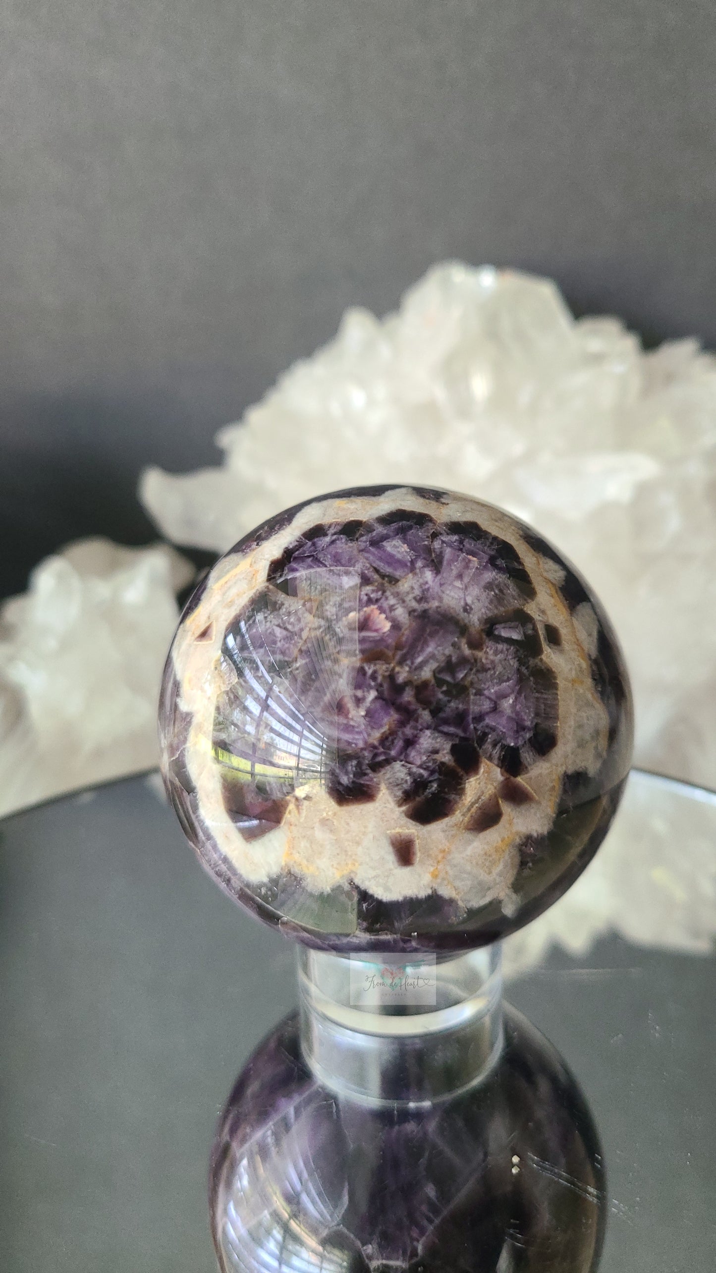 Chevron Amethyst Sphere