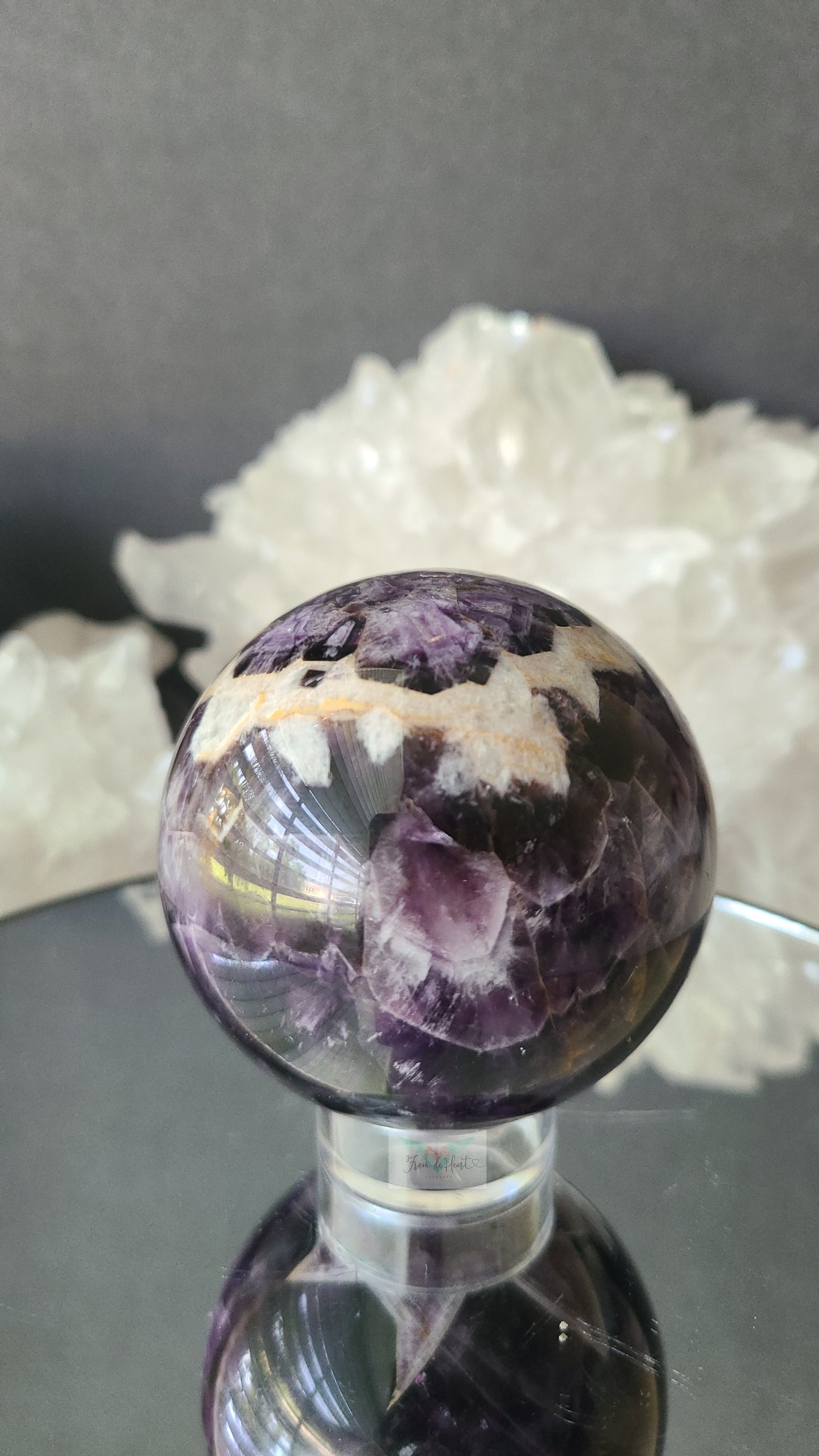 Chevron Amethyst Sphere