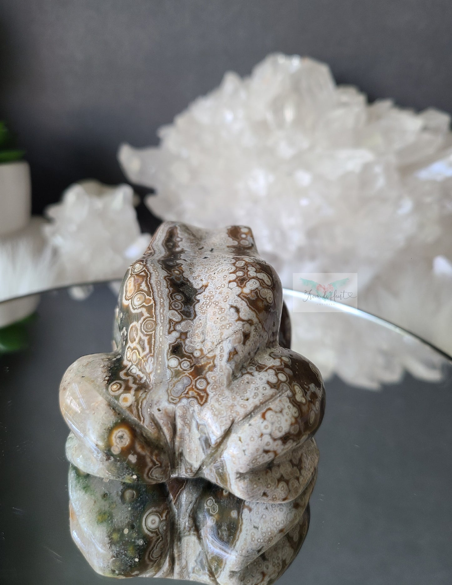 Ocean Jasper Quartz Frog (Carving)