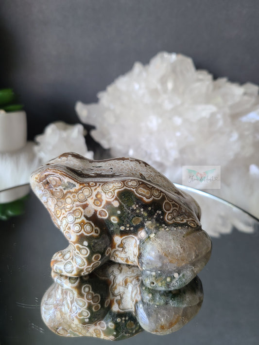 Ocean Jasper Quartz Frog (Carving)