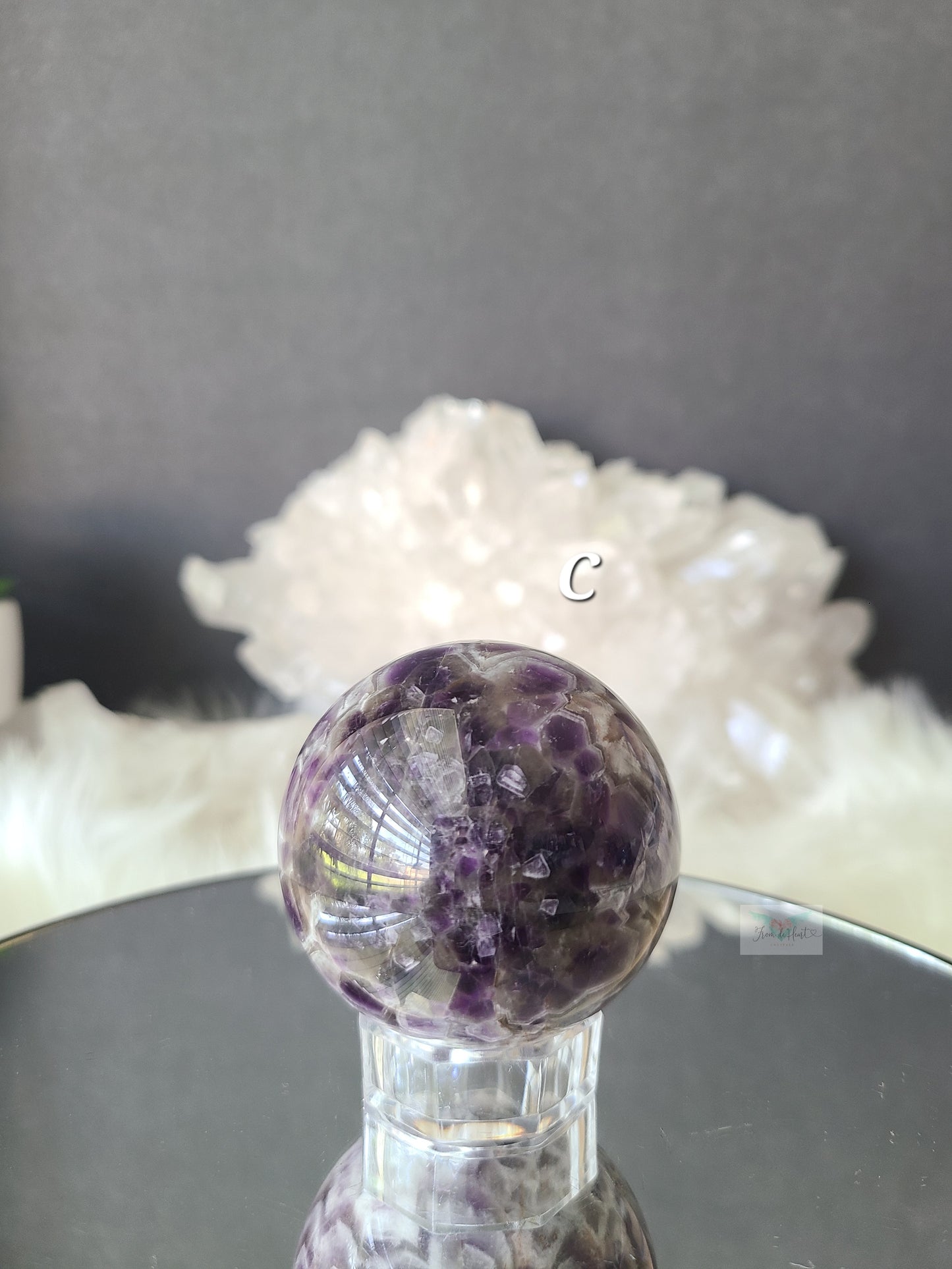 Chevron Amethyst Sphere