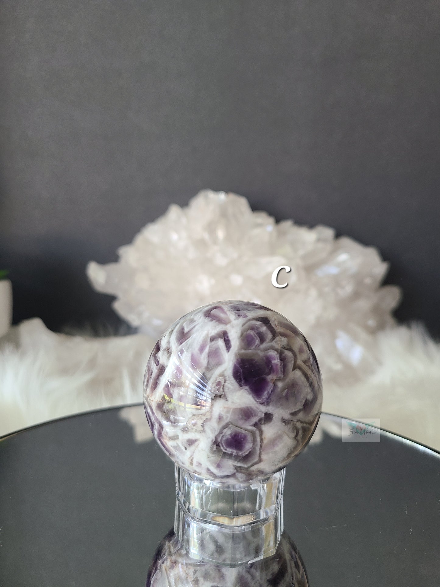 Chevron Amethyst Sphere