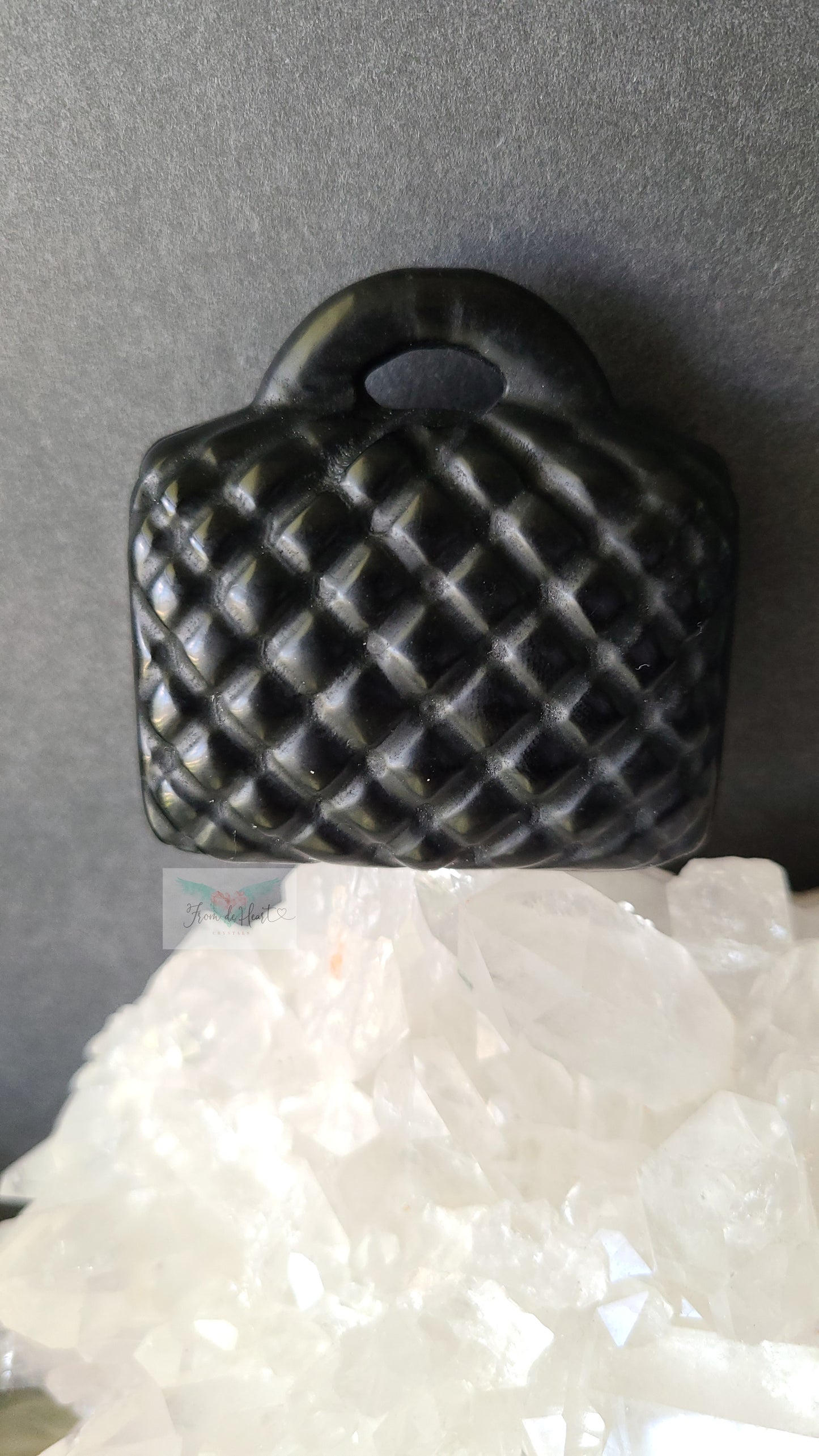 Black Obsidian Handbag (Carving)