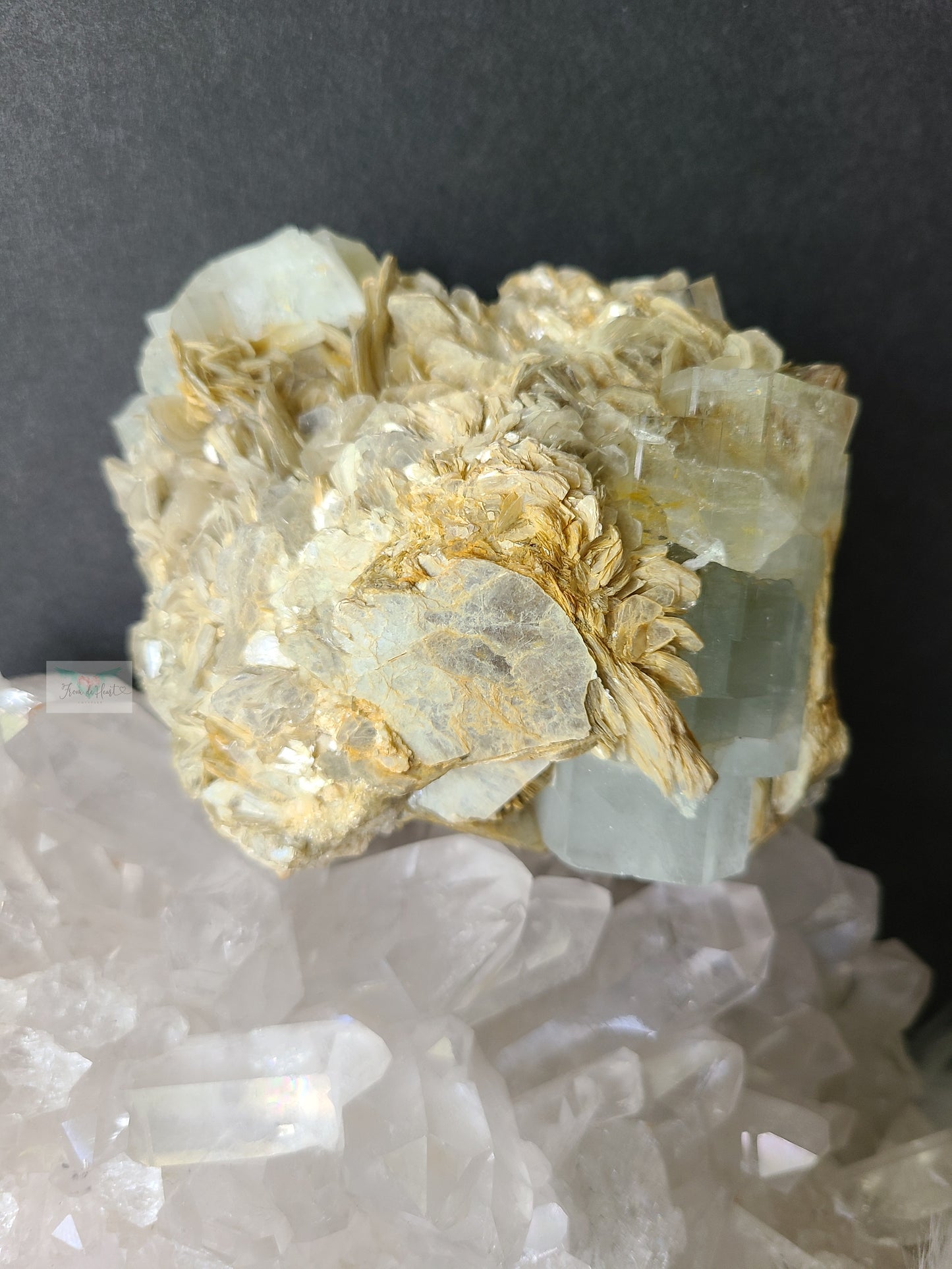 Aquamarine on Muscovite Specimen