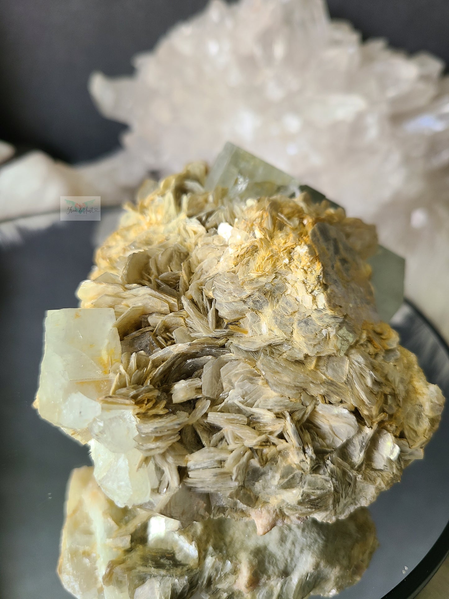 Aquamarine on Muscovite Specimen