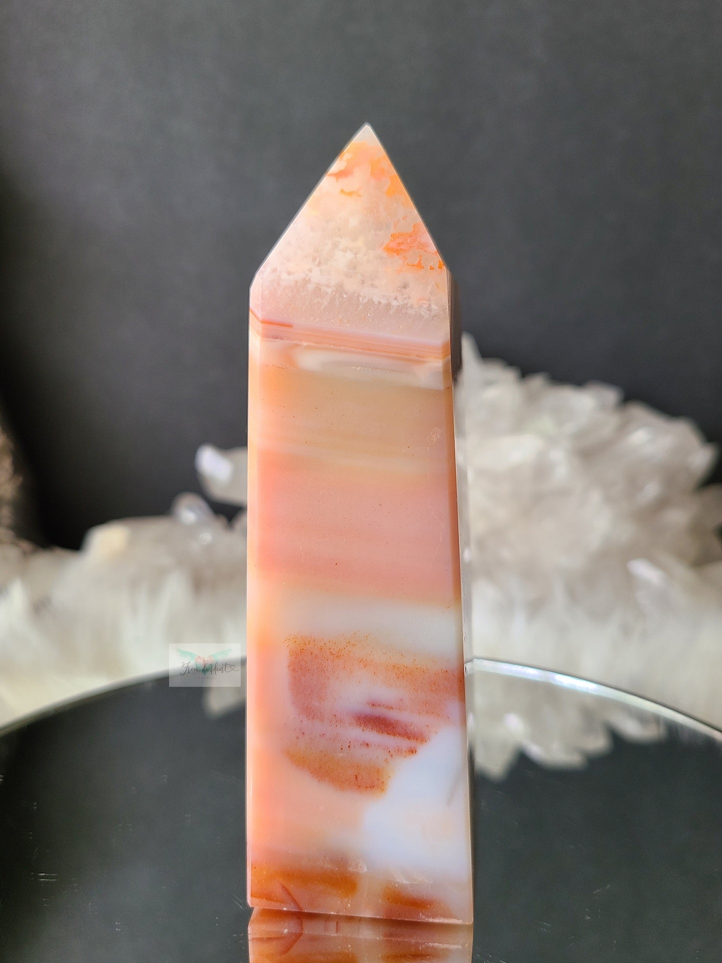 Carnelian Quartz Tower (with pink)