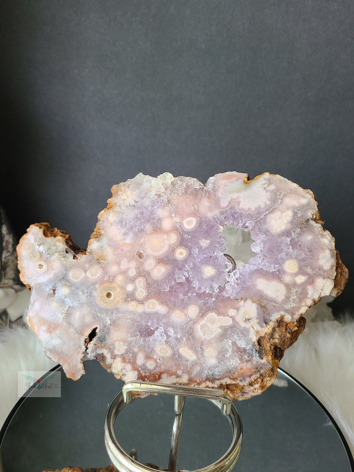 Druzy Amethyst Flower Agate Slab