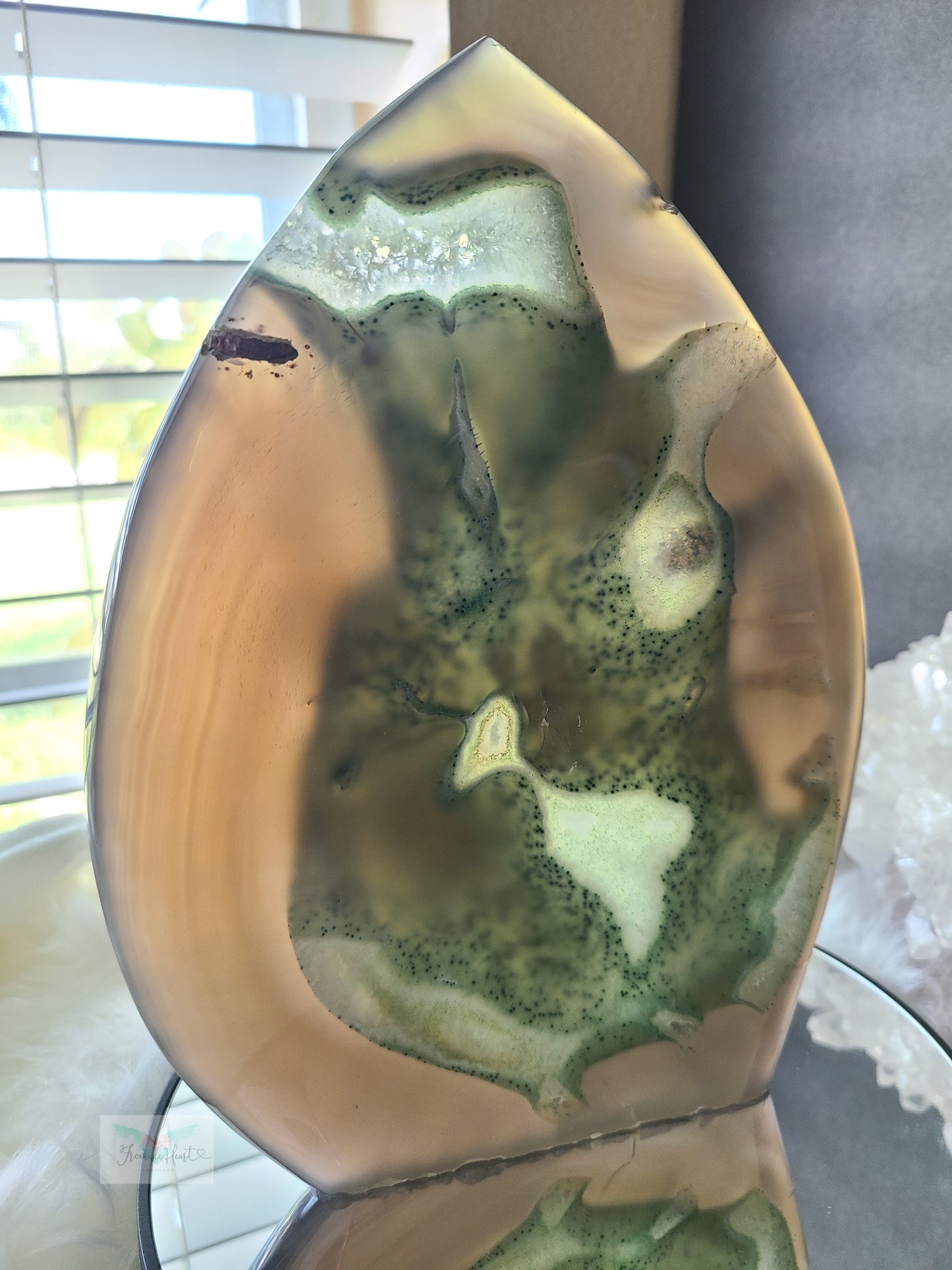 Green Druzy Agate Flame (Large)