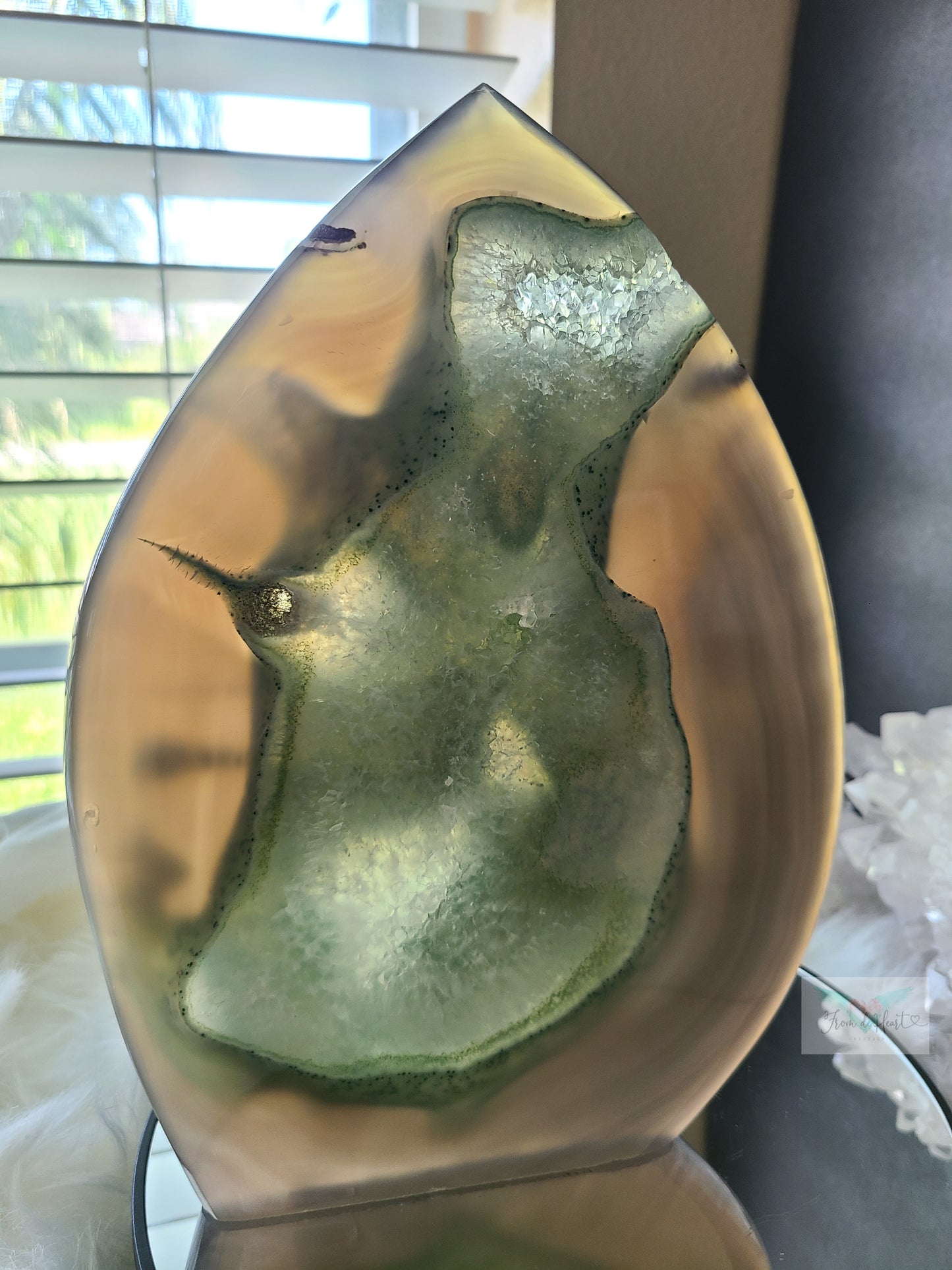 Green Druzy Agate Flame (Large)