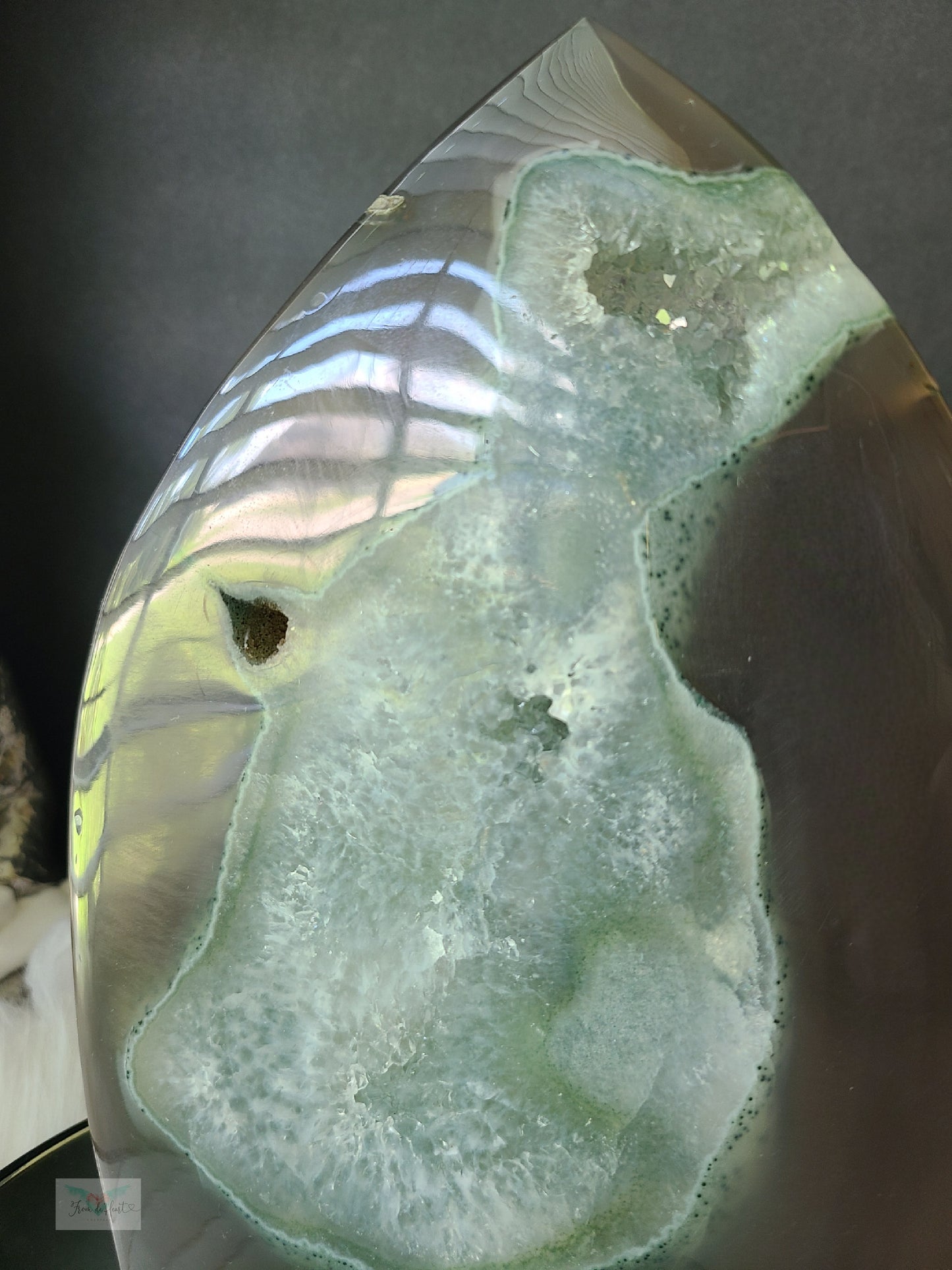 Green Druzy Agate Flame (Large)